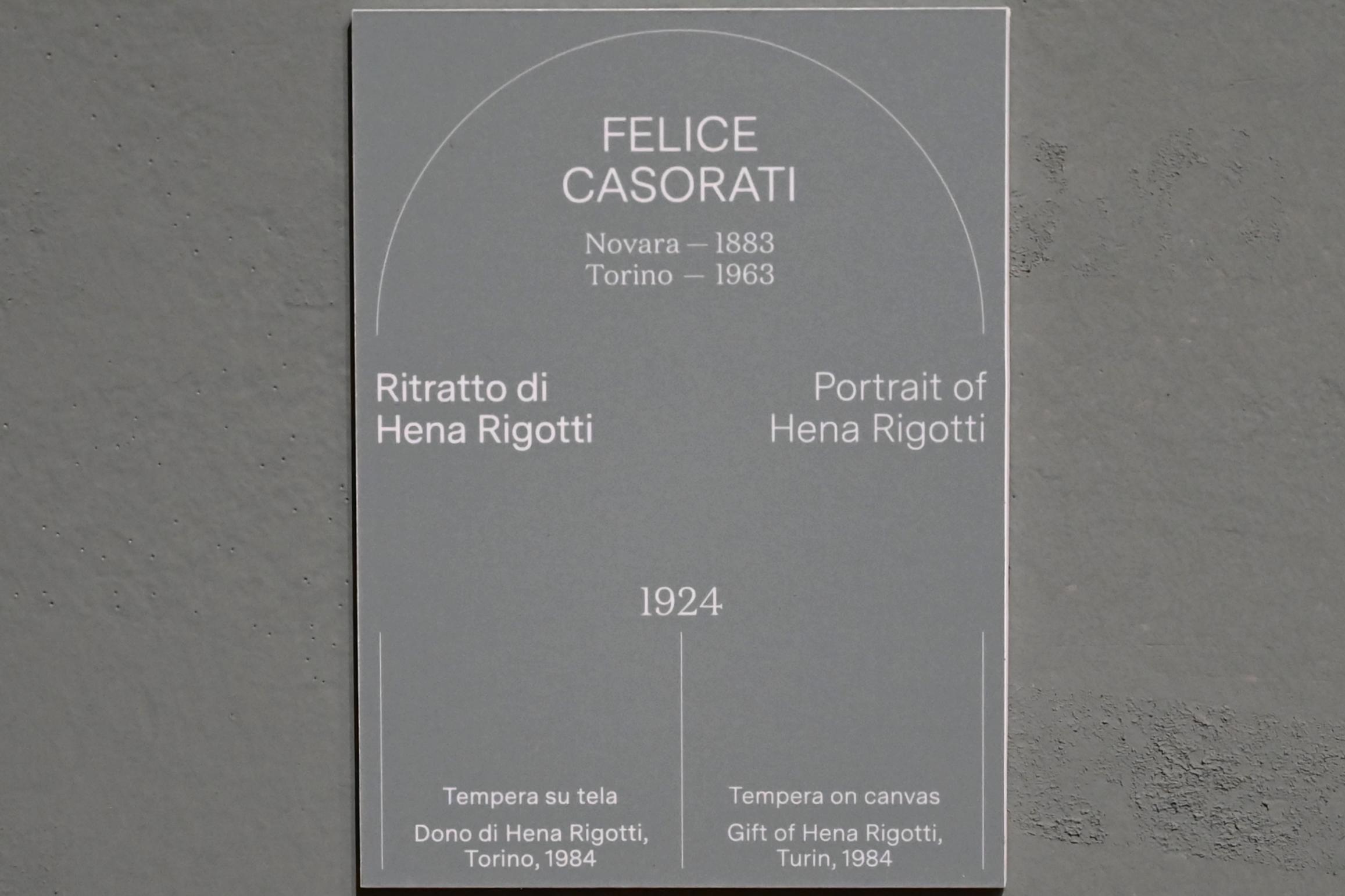 Felice Casorati (1919–1934), Porträt Hena Rigotti, Turin, Galleria civica d'arte moderna e contemporanea (GAM Torino), Saal 3, 1924, Bild 2/2