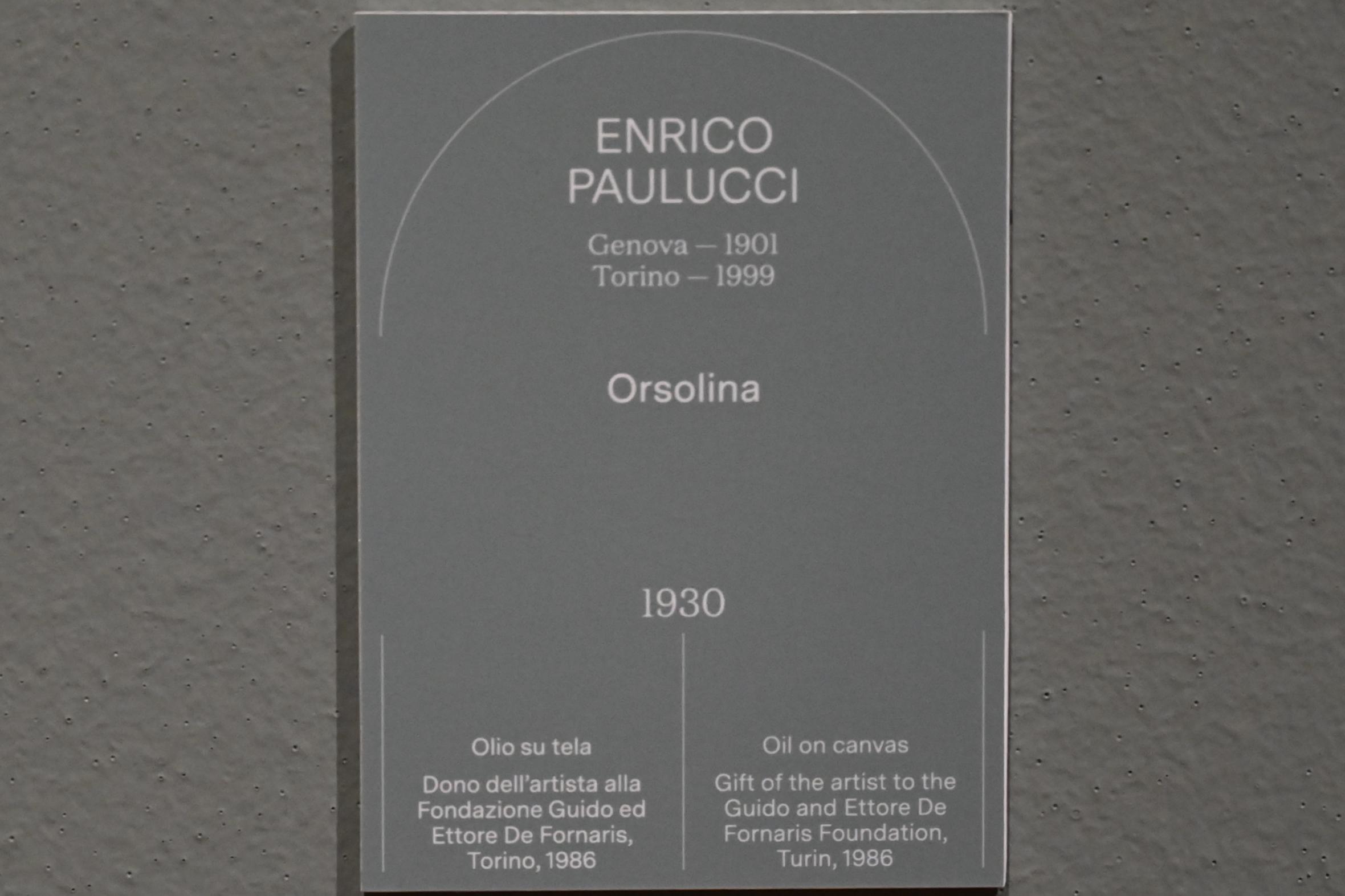 Enrico Paulucci (1929–1976), Orsolina, Turin, Galleria civica d'arte moderna e contemporanea (GAM Torino), Saal 5, 1930, Bild 2/2