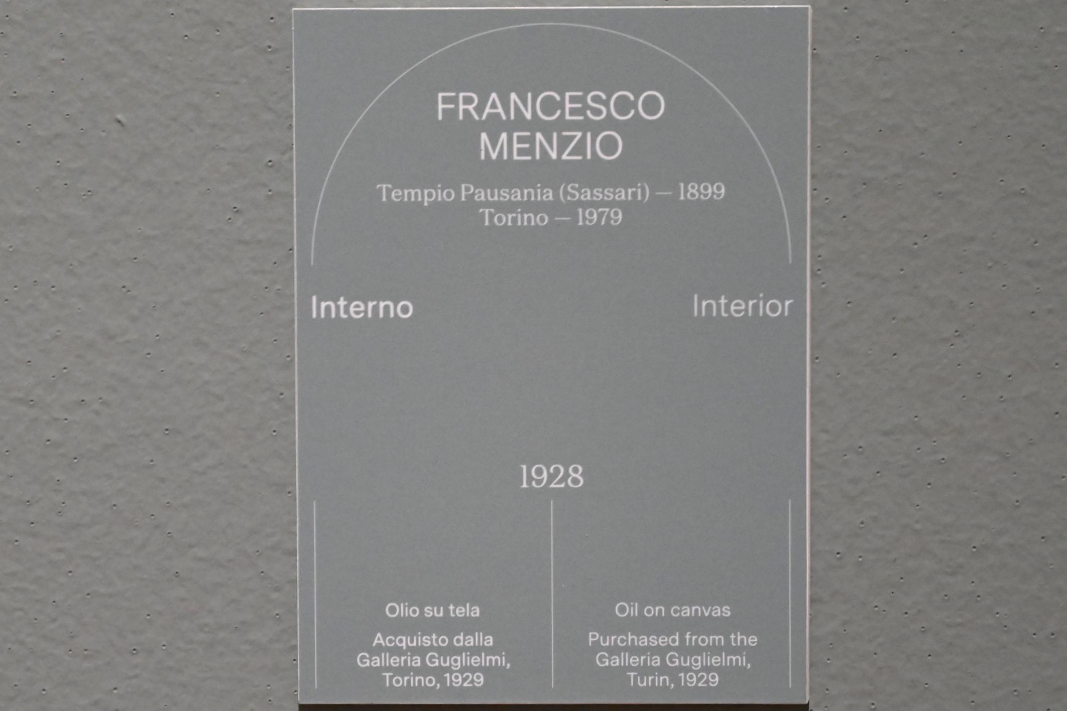 Francesco Menzio (1924–1931), Interieur, Turin, Galleria civica d'arte moderna e contemporanea (GAM Torino), Saal 5, 1928, Bild 2/2