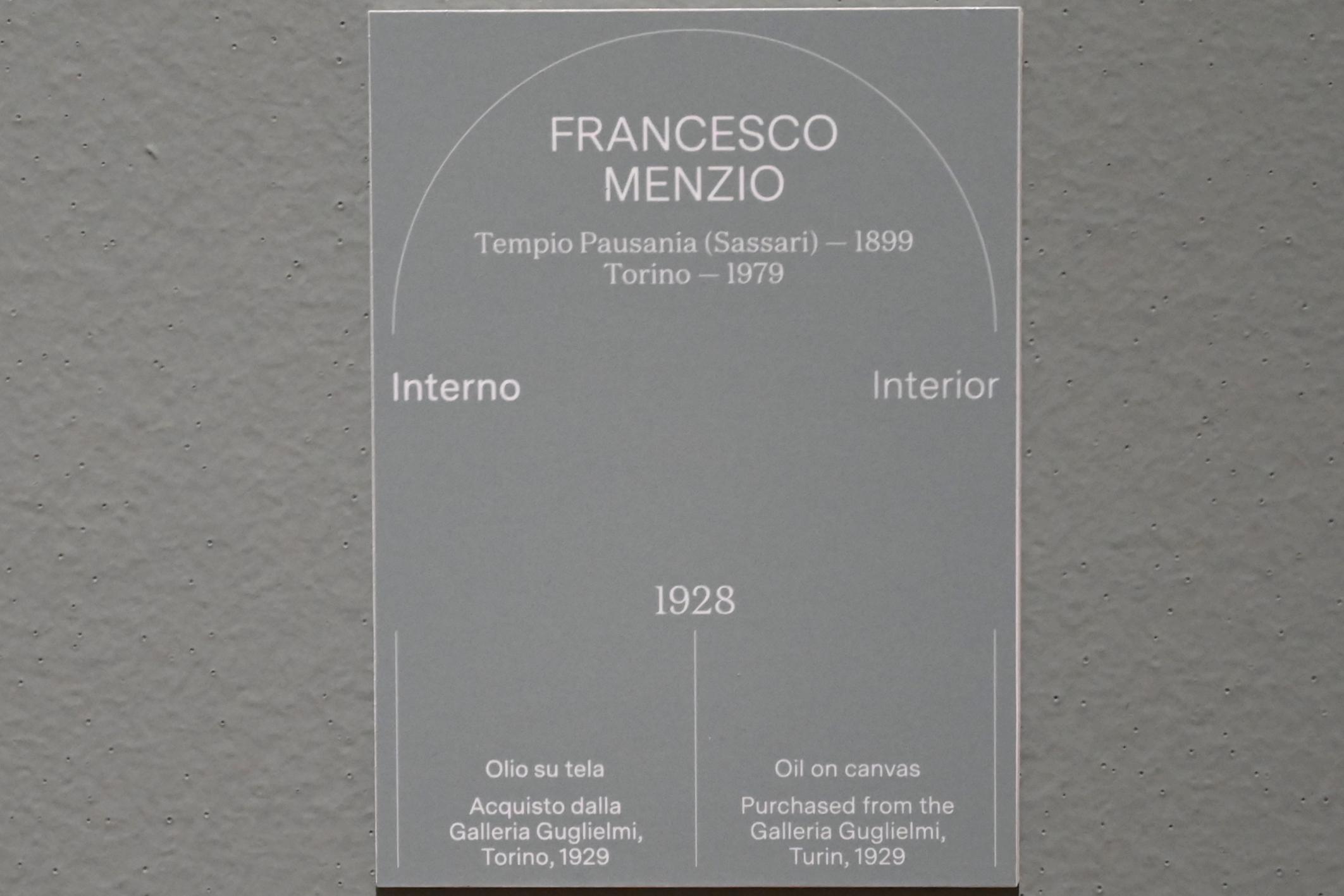 Francesco Menzio (1924–1931), Interieur, Turin, Galleria civica d'arte moderna e contemporanea (GAM Torino), Saal 5, 1928, Bild 2/2