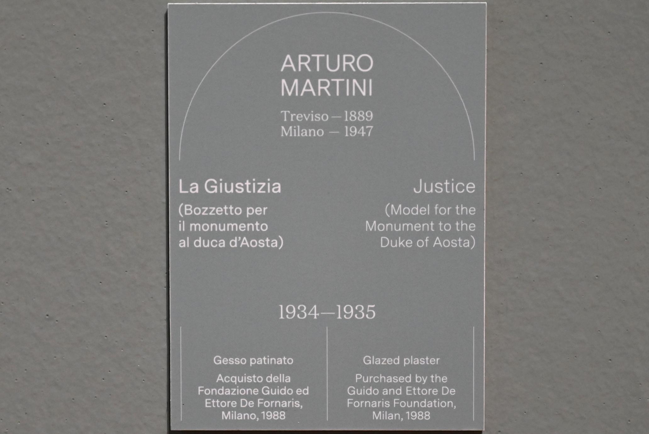 Arturo Martini (1926–1935), Die Gerechtigkeit (Bozzetto für das Denkmal Duke of Aosta), Turin, Galleria civica d'arte moderna e contemporanea (GAM Torino), Saal 6, 1934–1935, Bild 3/3