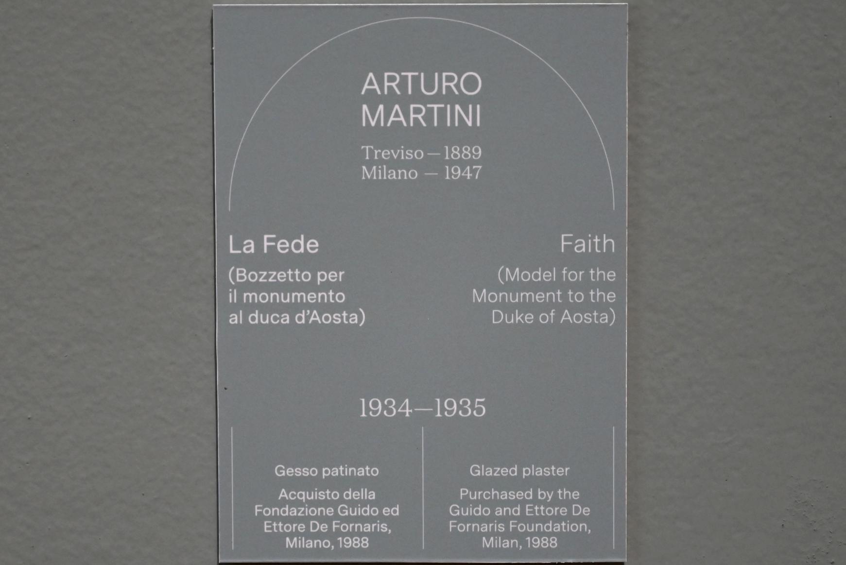 Arturo Martini (1926–1935), Das Vertrauen (Bozzetto für das Denkmal Duke of Aosta), Turin, Galleria civica d'arte moderna e contemporanea (GAM Torino), Saal 6, 1934–1935, Bild 3/3