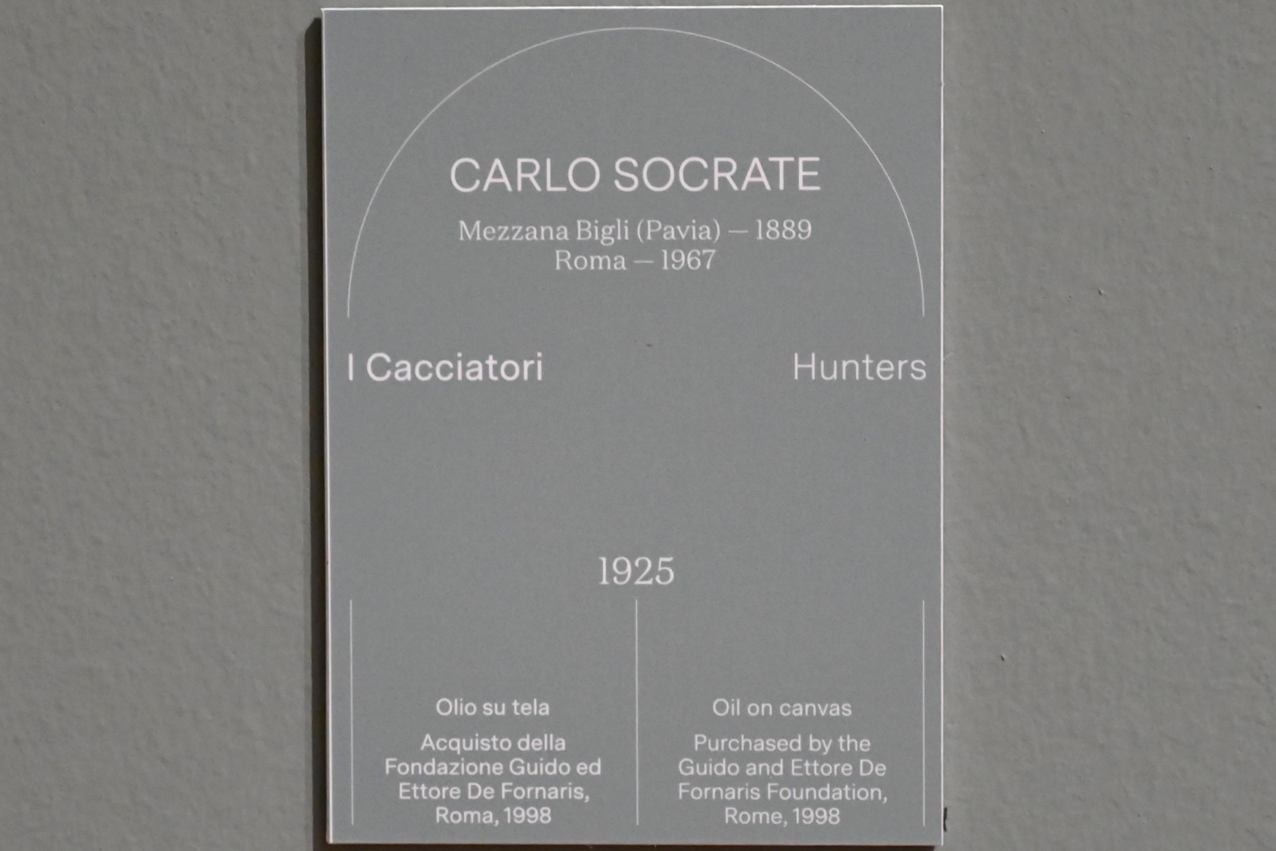 Carlo Socrate (1925), Die Jäger, Turin, Galleria civica d'arte moderna e contemporanea (GAM Torino), Saal 7, 1925, Bild 3/3