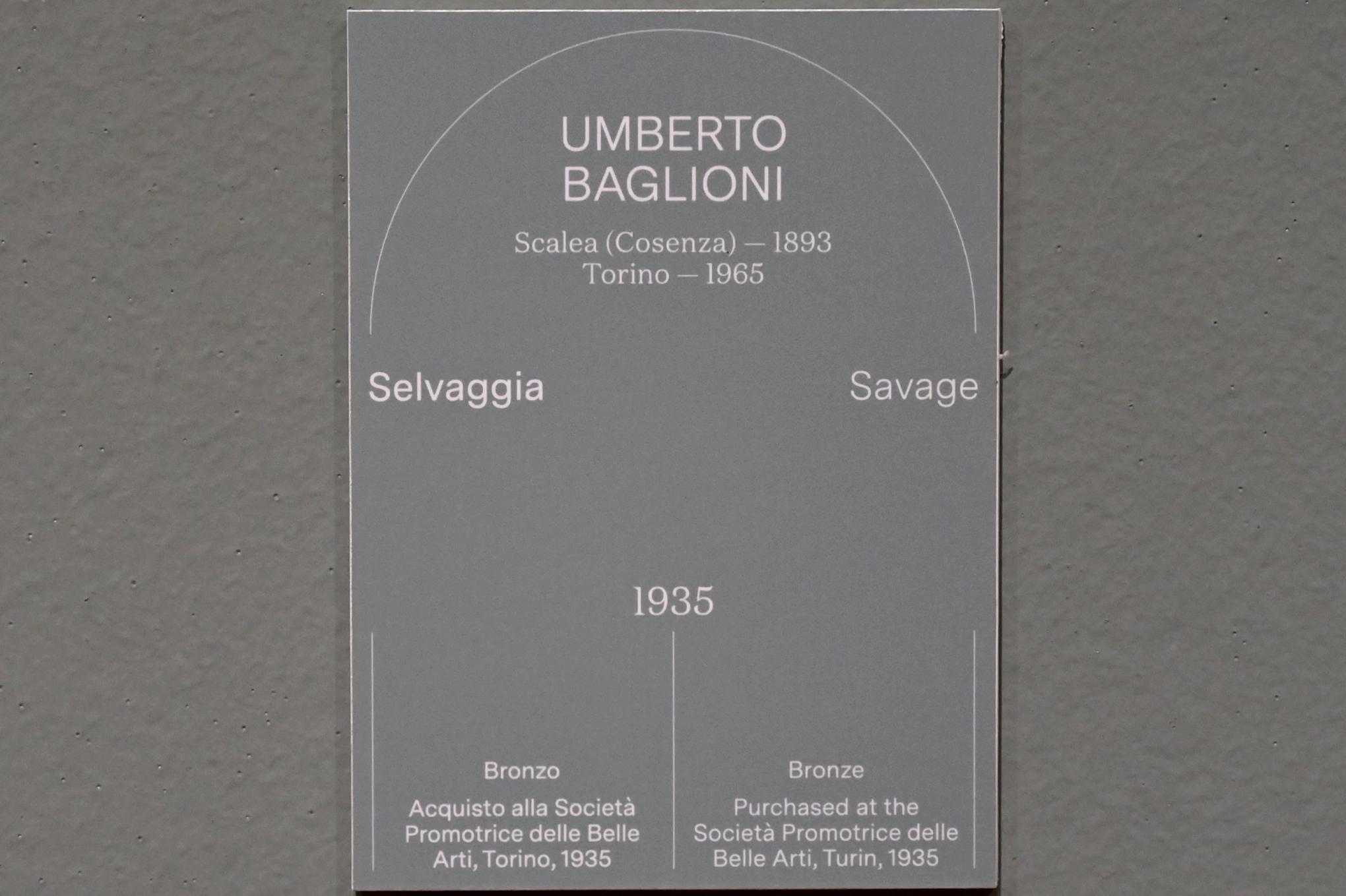 Umberto Baglioni (1935), Wilde, Turin, Galleria civica d'arte moderna e contemporanea (GAM Torino), Saal 7, 1935, Bild 3/3
