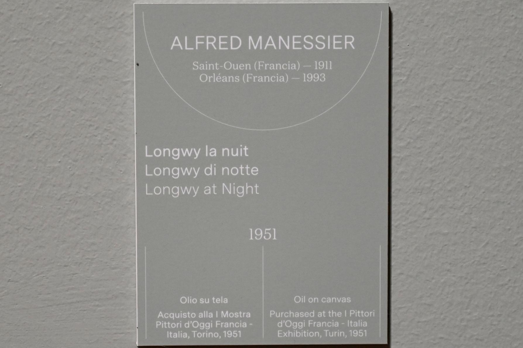 Alfred Manessier (1951), Longwy bei Nacht, Turin, Galleria civica d'arte moderna e contemporanea (GAM Torino), Saal 11, 1951, Bild 2/2
