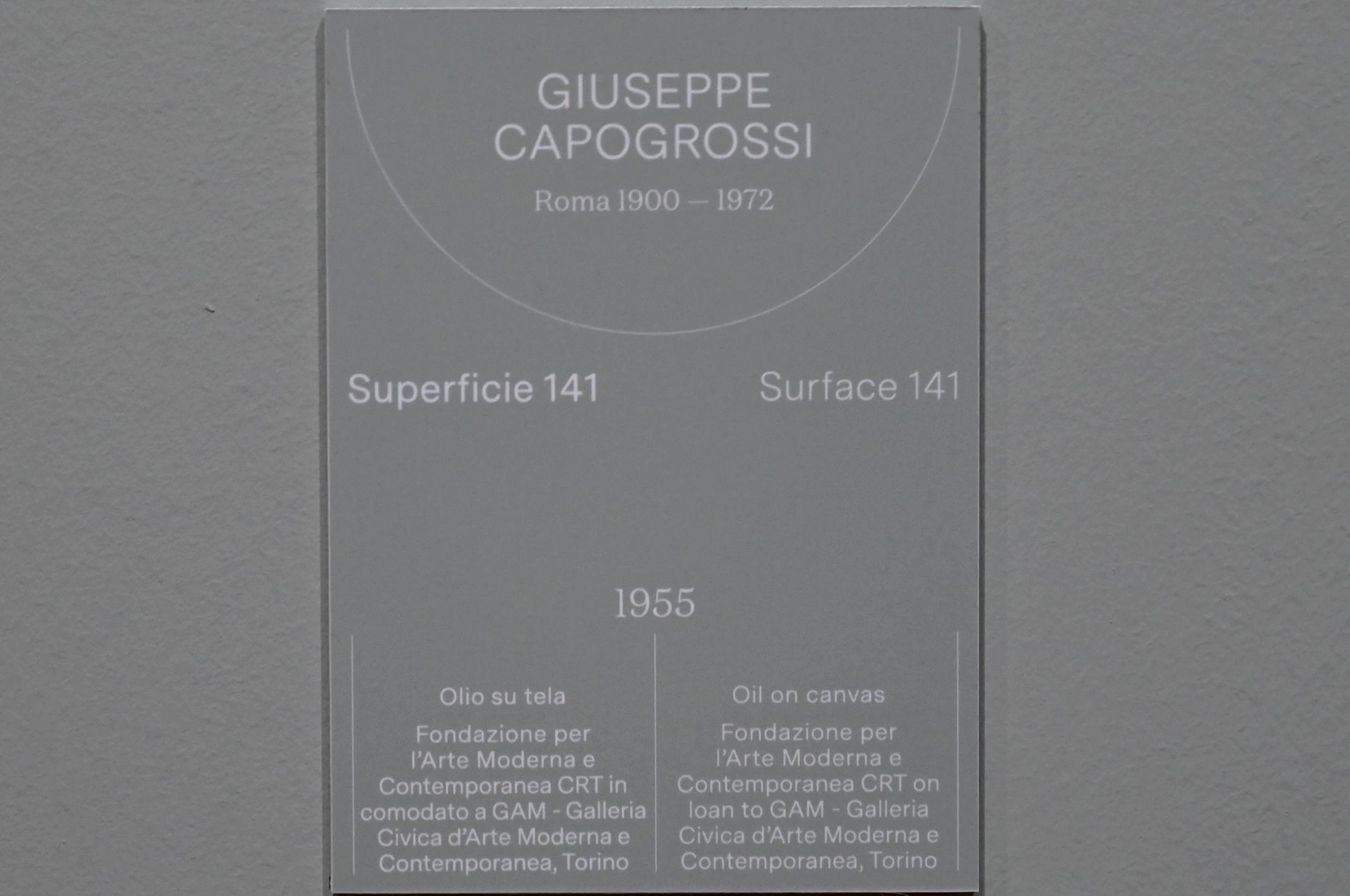 Giuseppe Capogrossi (1955), Oberfläche 141, Turin, Galleria civica d'arte moderna e contemporanea (GAM Torino), Saal 12, 1955, Bild 2/2