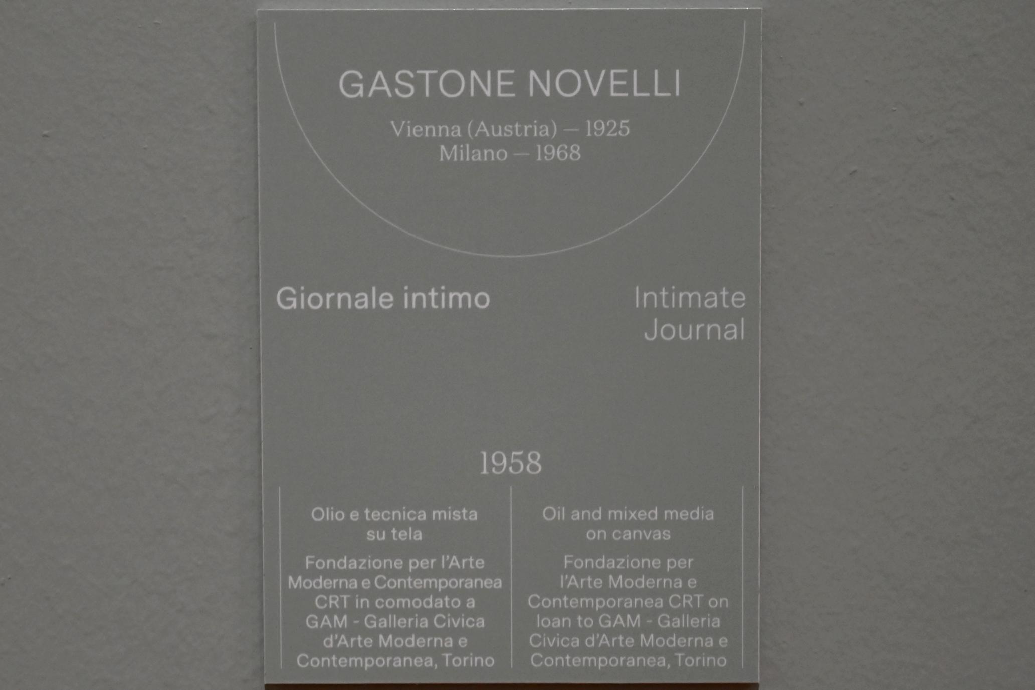 Gastone Novelli (1958), Intime Zeitung, Turin, Galleria civica d'arte moderna e contemporanea (GAM Torino), Saal 12, 1958, Bild 2/2
