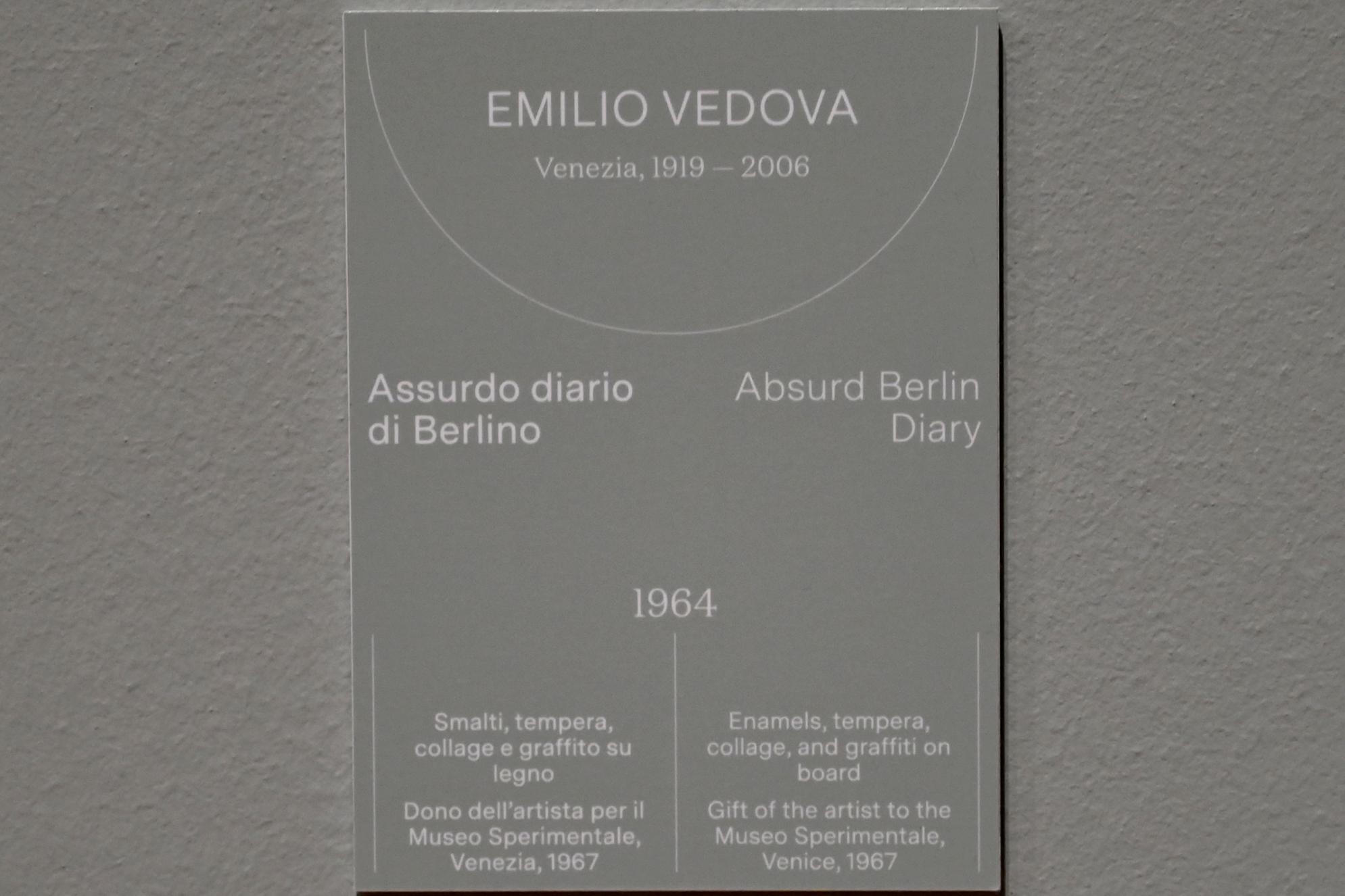 Emilio Vedova (1942–1983), Absurdes Berliner Tagebuch, Turin, Galleria civica d'arte moderna e contemporanea (GAM Torino), Saal 12a, 1964, Bild 5/5