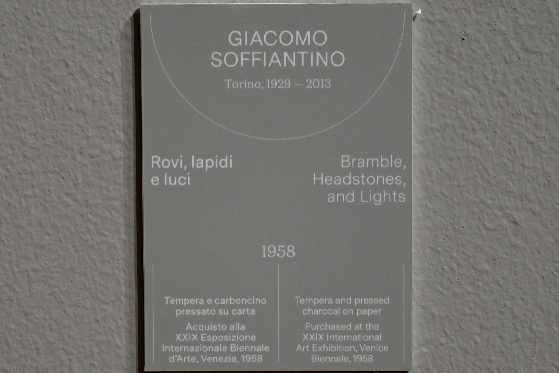 Giacomo Soffiantino (1958), Brombeersträucher, Grabsteine ​​und Lichter, Turin, Galleria civica d'arte moderna e contemporanea (GAM Torino), Saal 12a, 1958, Bild 2/2