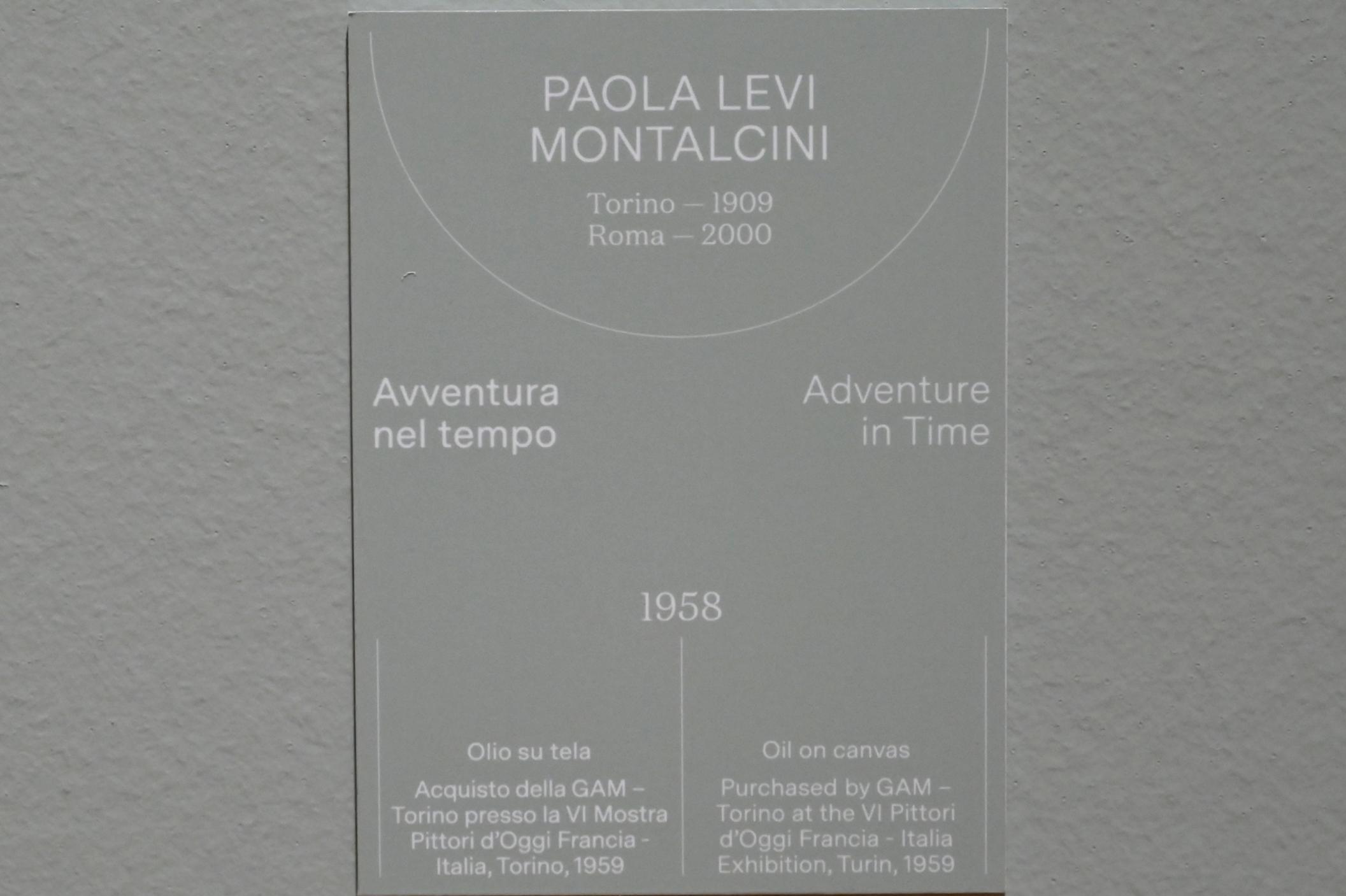 Paola Levi Montalcini (1958), Abenteuer durch die Zeit, Turin, Galleria civica d'arte moderna e contemporanea (GAM Torino), Saal 12a, 1958, Bild 2/2