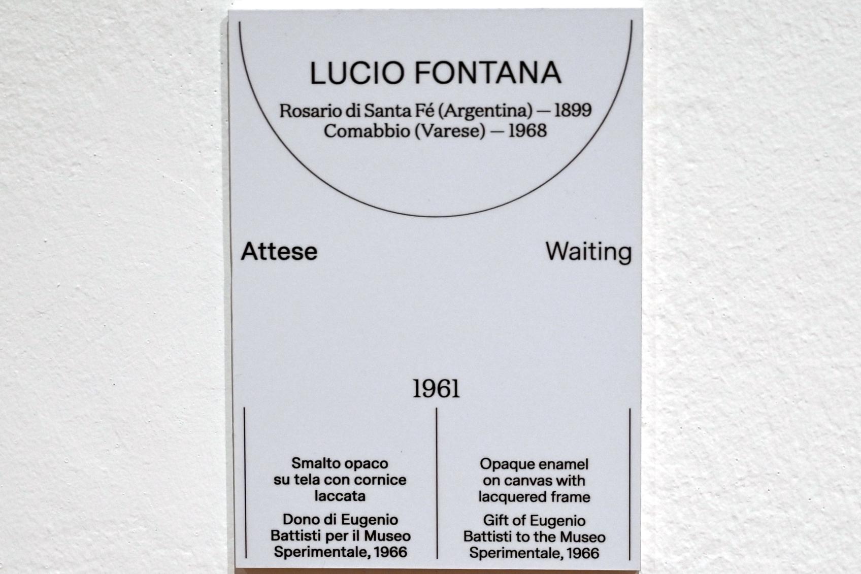 Lucio Fontana (1934–1966), Warten, Turin, Galleria civica d'arte moderna e contemporanea (GAM Torino), Saal 14, 1961, Bild 2/2