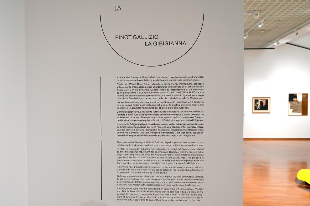 Pinot Gallizio (1957–1960), La Gibigianna - Geschichte in acht Gemälden, Turin, Galleria civica d'arte moderna e contemporanea (GAM Torino), Saal 15, 1960, Bild 9/10