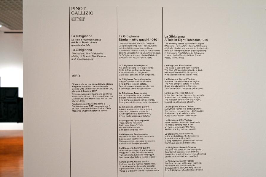 Pinot Gallizio (1957–1960), La Gibigianna - Geschichte in acht Gemälden, Turin, Galleria civica d'arte moderna e contemporanea (GAM Torino), Saal 15, 1960, Bild 10/10
