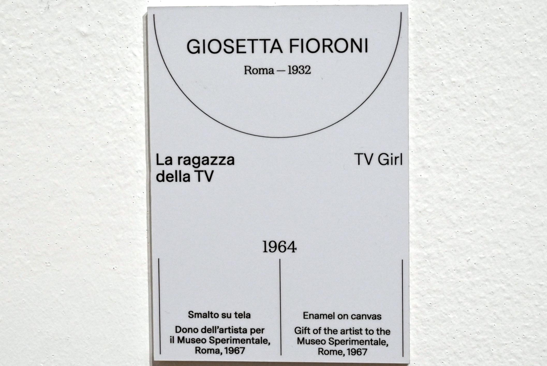 Giosetta Fioroni (1964–1977), Das Mädchen aus dem Fernsehen, Turin, Galleria civica d'arte moderna e contemporanea (GAM Torino), Saal 16, 1964, Bild 2/2