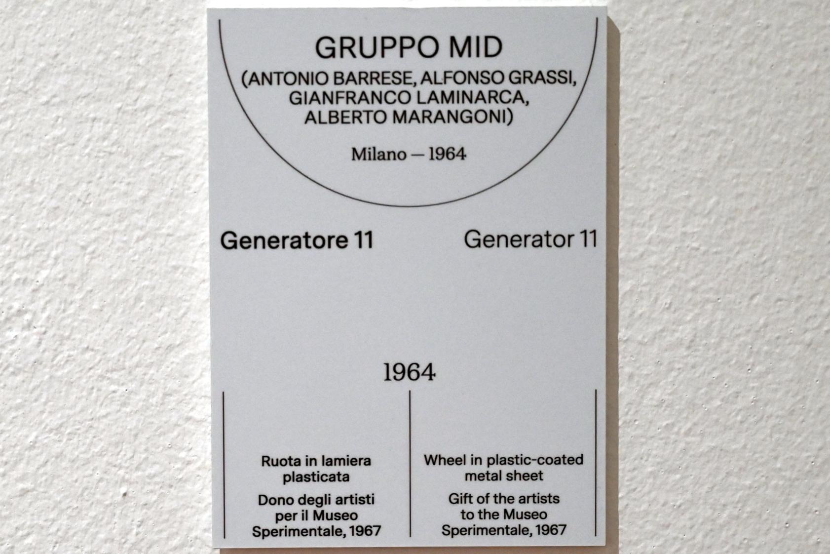 Gruppo MID (1964), Generator 11, Turin, Galleria civica d'arte moderna e contemporanea (GAM Torino), Saal 17, 1964, Bild 2/2