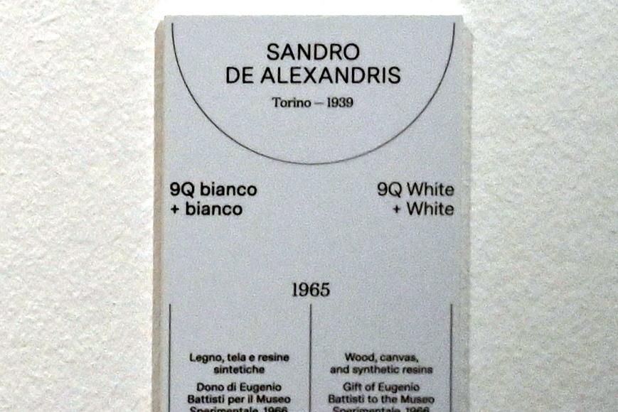 Sandro de Alexandris (1965), 9Q Weiß + Weiß, Turin, Galleria civica d'arte moderna e contemporanea (GAM Torino), Saal 17, 1965, Bild 2/2