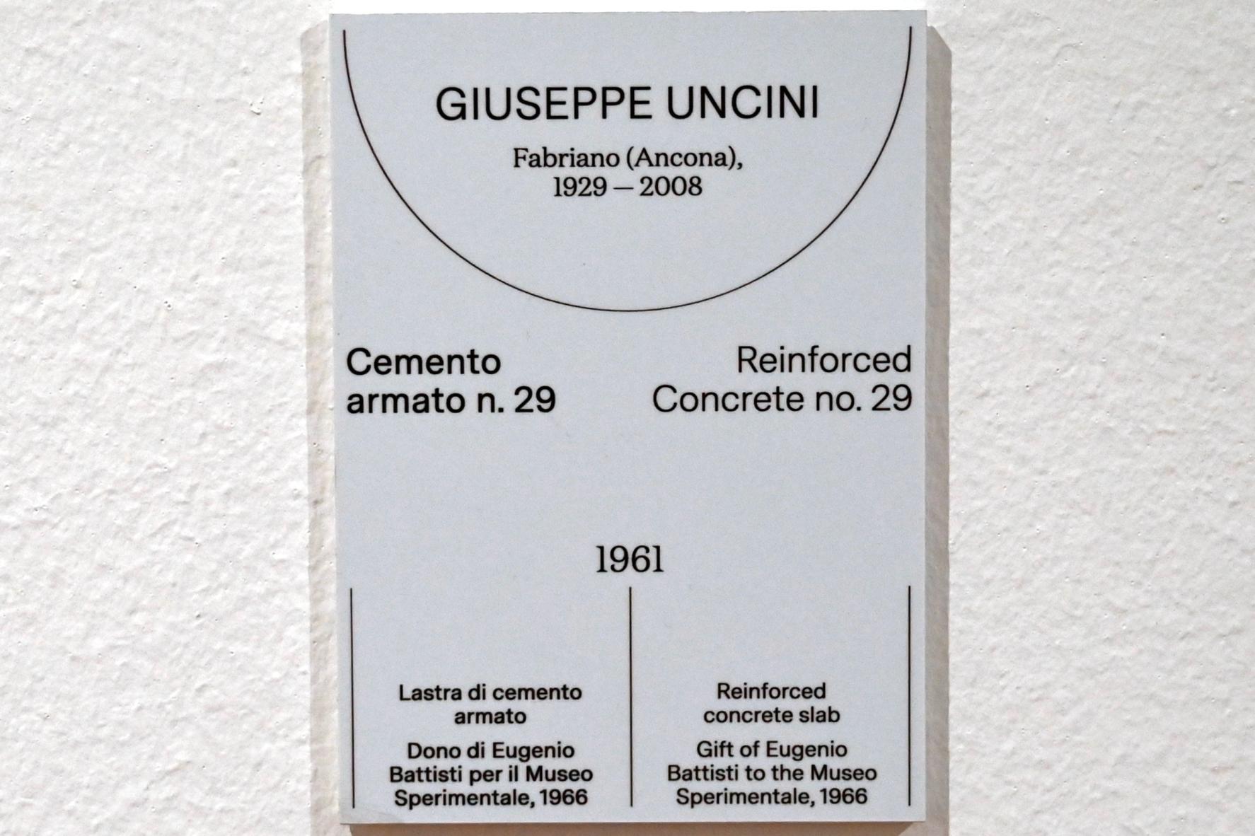 Giuseppe Uncini (1961), Verstärkter Beton Nr. 29, Turin, Galleria civica d'arte moderna e contemporanea (GAM Torino), Saal 17, 1961, Bild 2/2