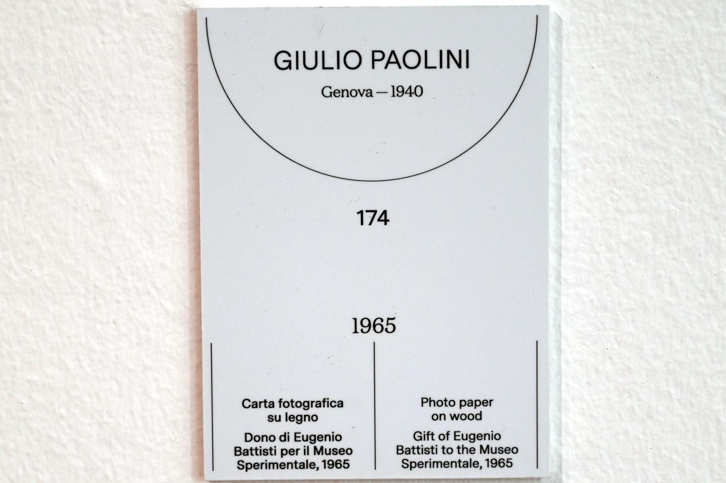 Giulio Paolini (1965–2003), 174, Turin, Galleria civica d'arte moderna e contemporanea (GAM Torino), Saal 18, 1965, Bild 2/2