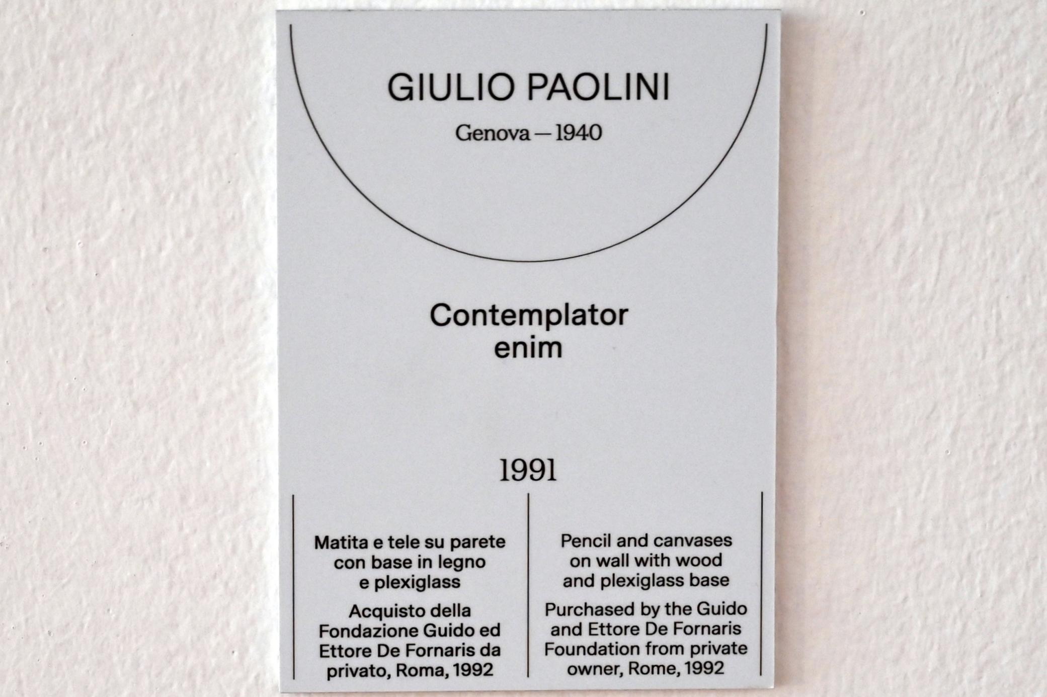 Giulio Paolini (1965–2003), Contemplator enim, Turin, Galleria civica d'arte moderna e contemporanea (GAM Torino), Saal 18, 1991, Bild 2/2