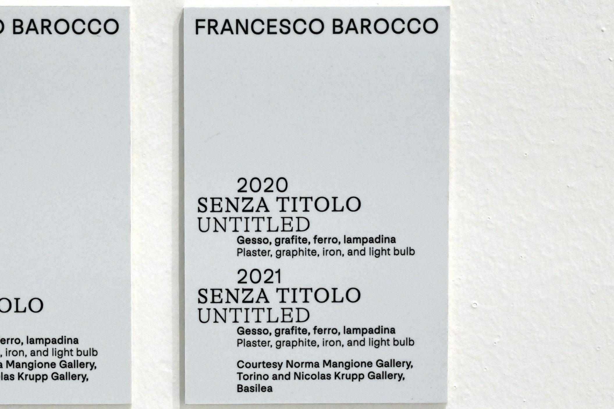 Francesco Barocco (2012–2021), Ohne Titel, Turin, Galleria civica d'arte moderna e contemporanea (GAM Torino), Untergeschoß 4, 2020, Bild 2/2