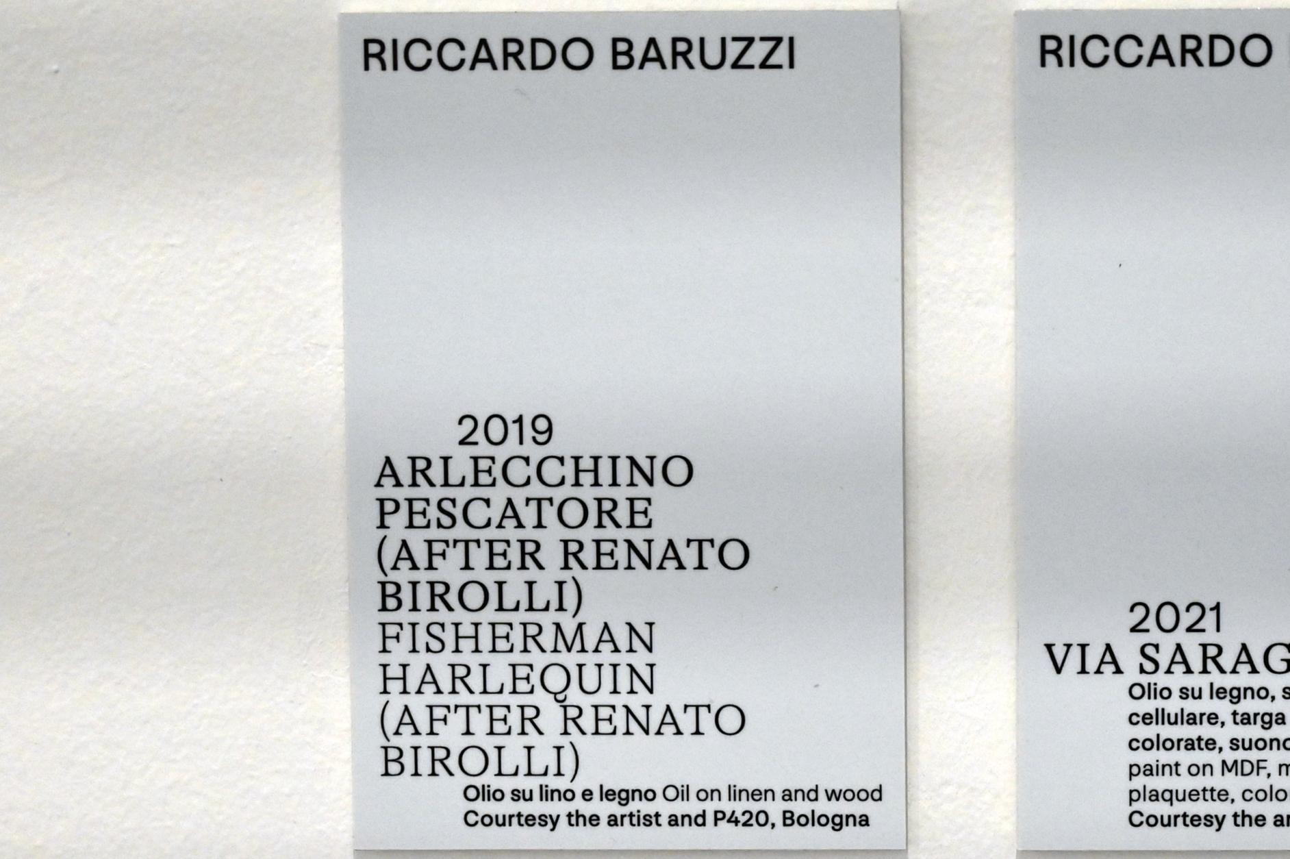 Riccardo Baruzzi (2019–2021), Fischer Harlekin (nach Renato Birolli), Turin, Galleria civica d'arte moderna e contemporanea (GAM Torino), Untergeschoß 4, 2019, Bild 2/2