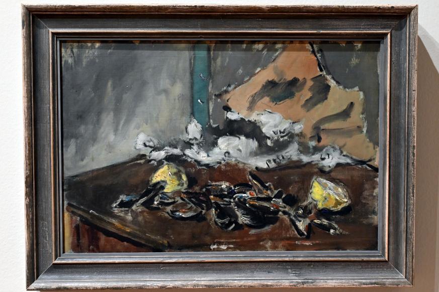 Filippo De Pisis (1923–1946), Stillleben mit Muscheln und Zitronen, Turin, GAM Torino, Ausstellung "Eine Reise gegen den Strom" vom 05.05.-12.09.2021, Saal 6, 1943