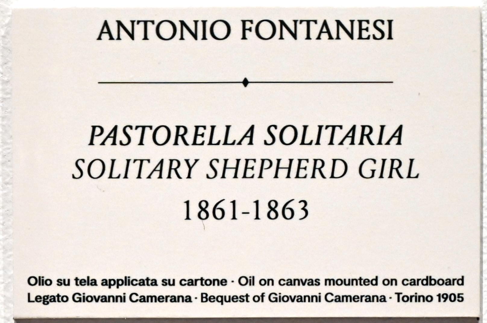Antonio Fontanesi: Einsame Hirtin, 1861 - 1863, Bild 2/2