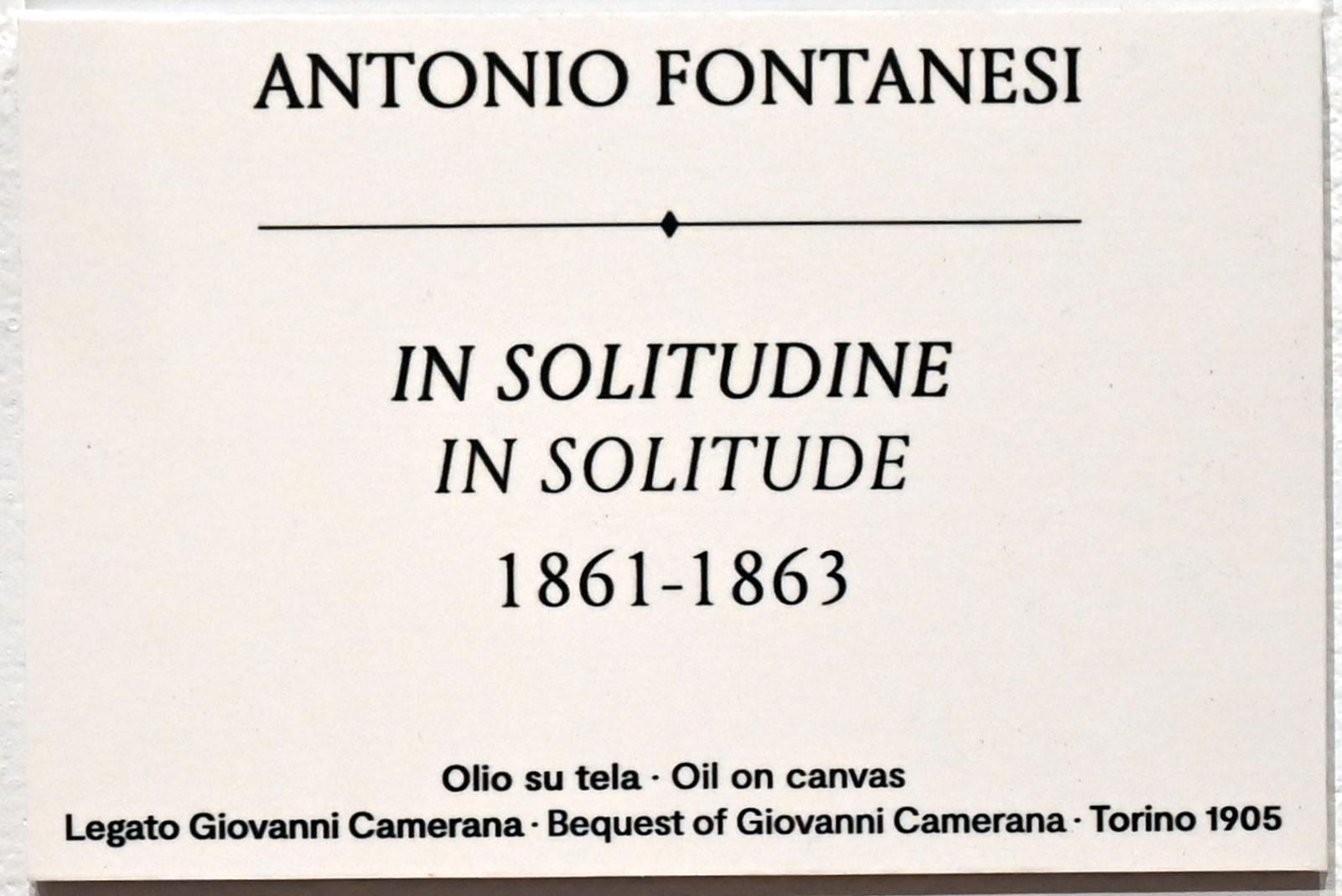 Antonio Fontanesi (1862–1870), In Einsamkeit, Turin, GAM Torino, Ausstellung "Natur und Wahrheit" vom 09.07.-17.10.2021, 1861–1863, Bild 2/2