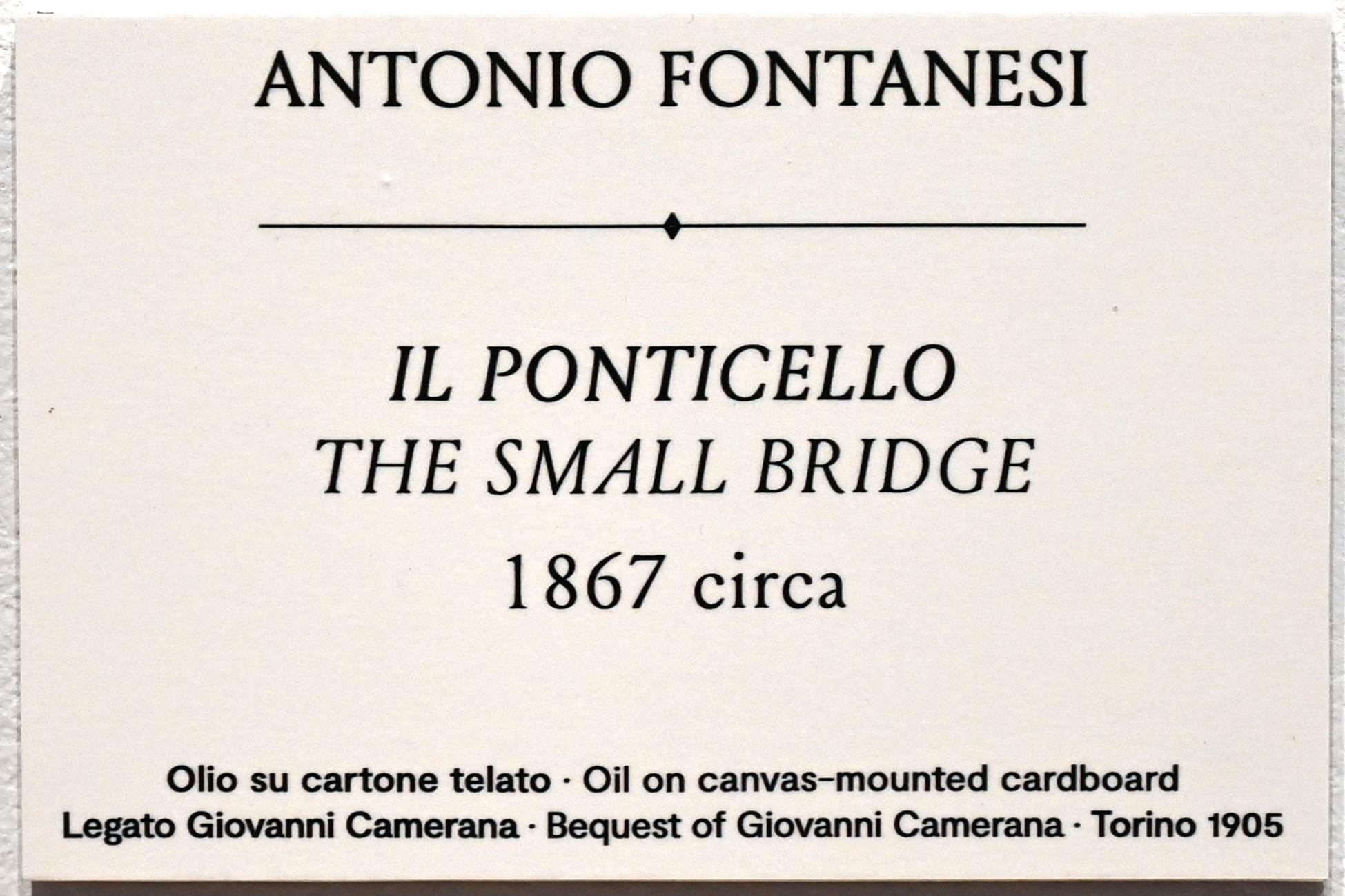 Antonio Fontanesi (1862–1870), Die kleine Brücke, Turin, GAM Torino, Ausstellung "Natur und Wahrheit" vom 09.07.-17.10.2021, um 1867, Bild 2/2