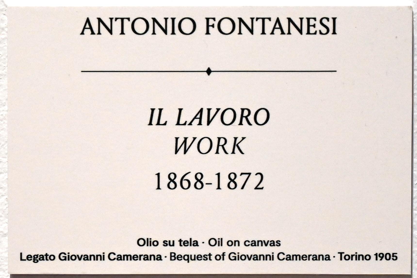 Antonio Fontanesi (1862–1870), Die Arbeit, Turin, GAM Torino, Ausstellung "Natur und Wahrheit" vom 09.07.-17.10.2021, 1868–1872, Bild 2/2