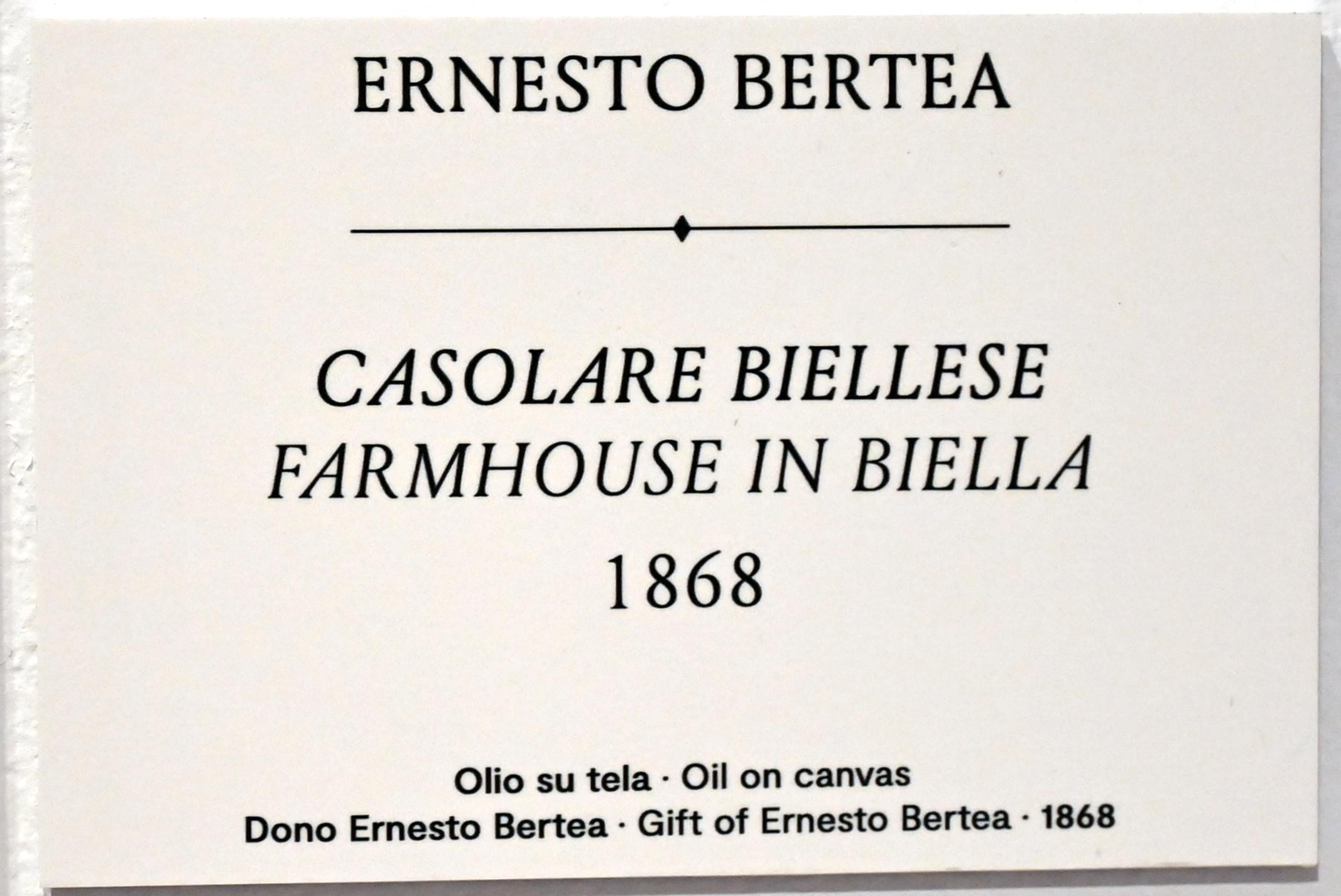 Ernesto Bertea (1864–1868), Bauernhaus in Biella, Turin, GAM Torino, Ausstellung "Natur und Wahrheit" vom 09.07.-17.10.2021, 1868, Bild 2/3