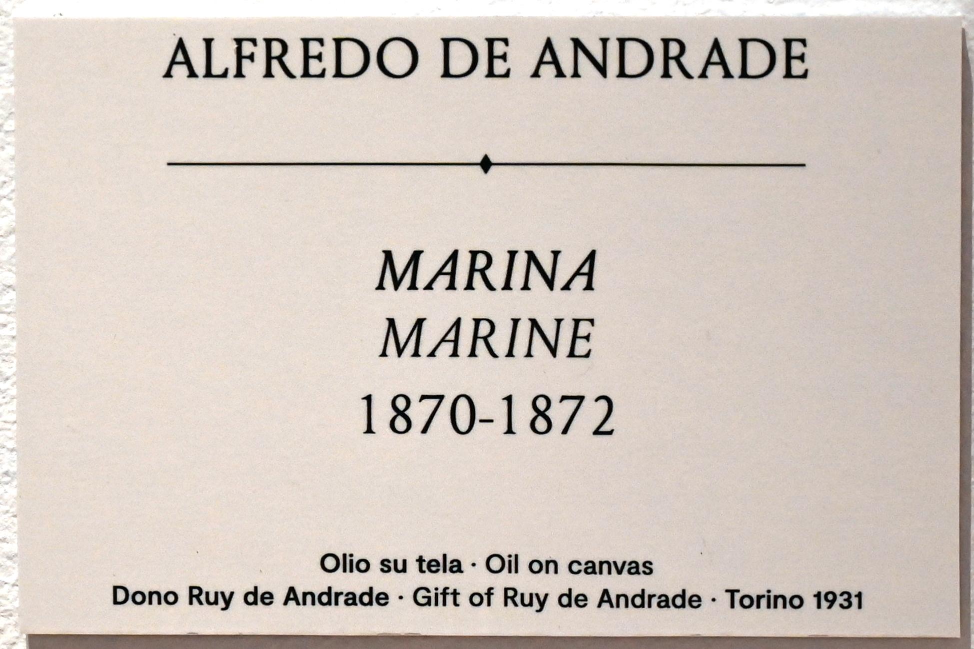 Alfredo d’Andrade (1867–1871): Seestück, 1870–1872, Bild 2/2