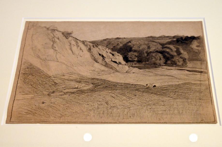 Alfredo d’Andrade: Kohlevorzeichnung für "Die Kalksteinbrüche von Rivara", um 1869