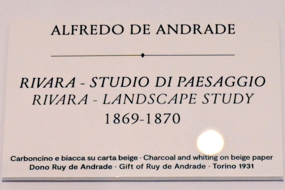 Alfredo d’Andrade (1867–1871), Rivara - Landschaftsstudie, Turin, GAM Torino, Ausstellung "Natur und Wahrheit" vom 09.07.-17.10.2021, 1869–1870, Bild 2/3
