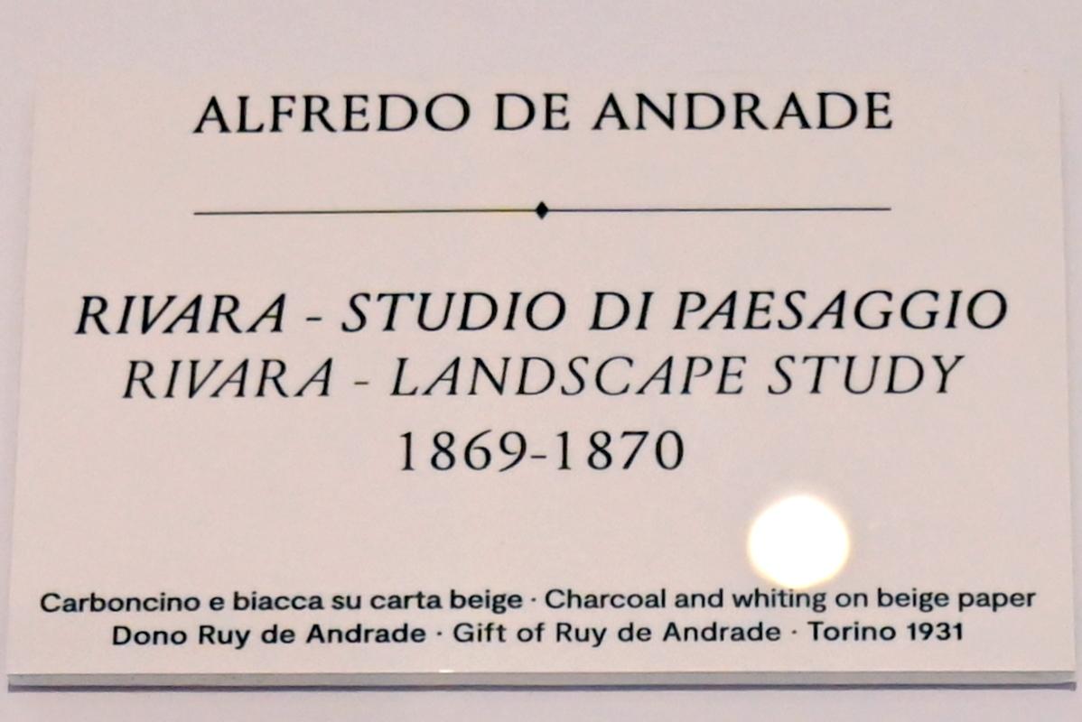 Alfredo d’Andrade (1867–1871), Rivara - Landschaftsstudie, Turin, GAM Torino, Ausstellung "Natur und Wahrheit" vom 09.07.-17.10.2021, 1869–1870, Bild 2/3