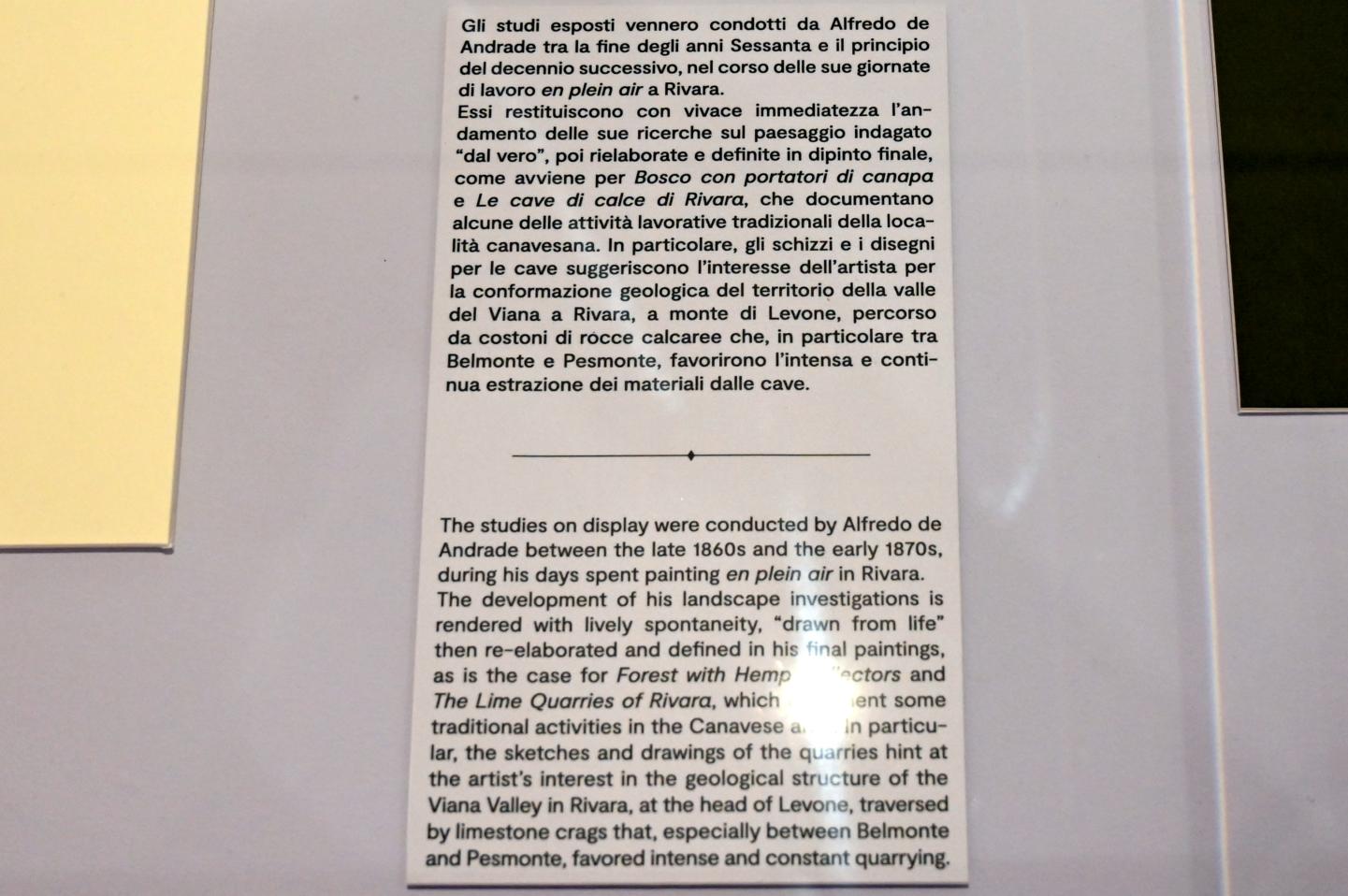Alfredo d’Andrade (1867–1871), Rivara - Landschaftsstudie, Turin, GAM Torino, Ausstellung "Natur und Wahrheit" vom 09.07.-17.10.2021, 1869–1870, Bild 3/3