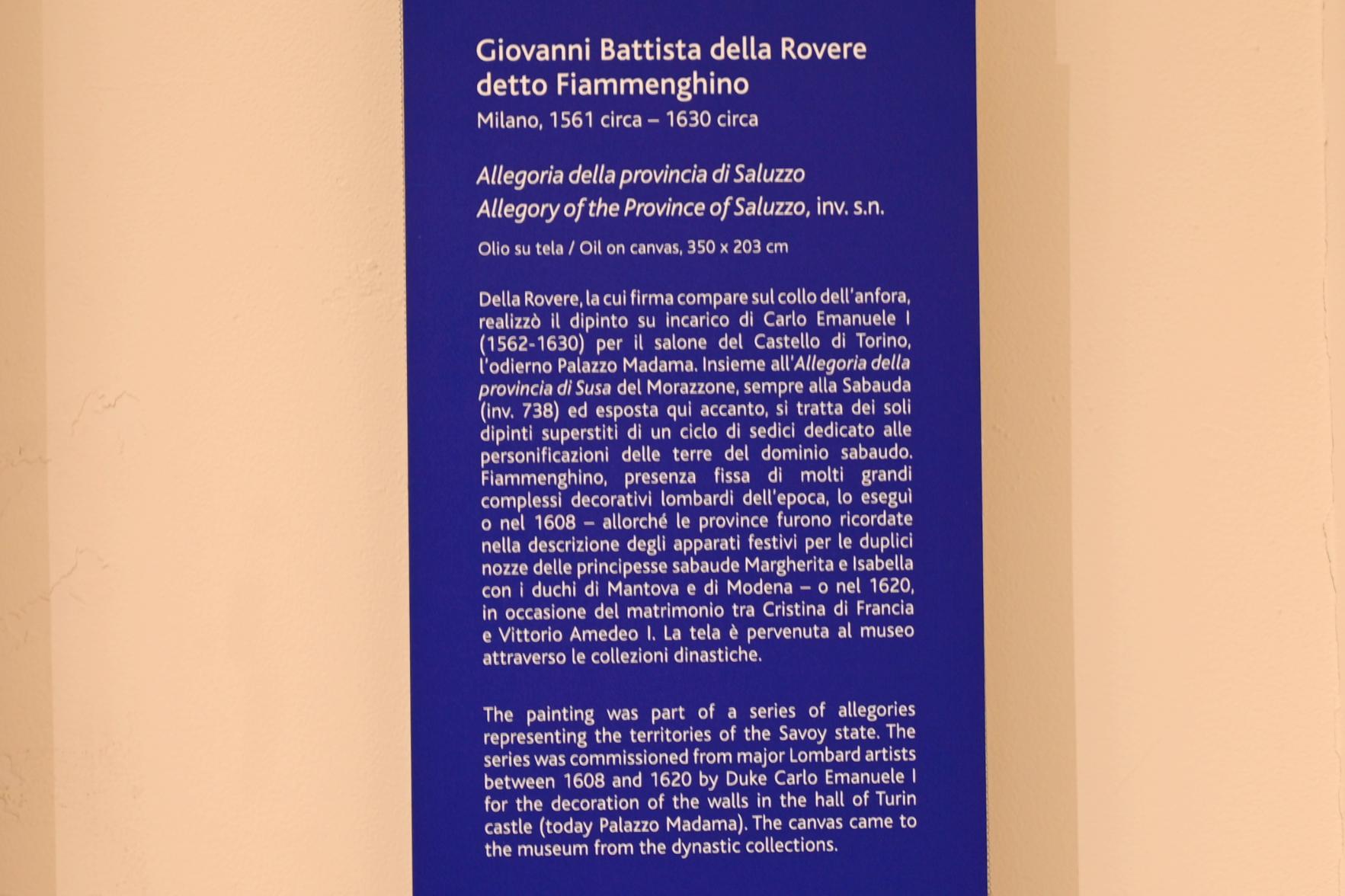 Giovanni Battista della Rovere (Il Fiamminghino) (Undatiert), Allegorie auf die Provinz von Saluzzo, Turin, Galleria Sabauda, Saal 25, Undatiert, Bild 2/2