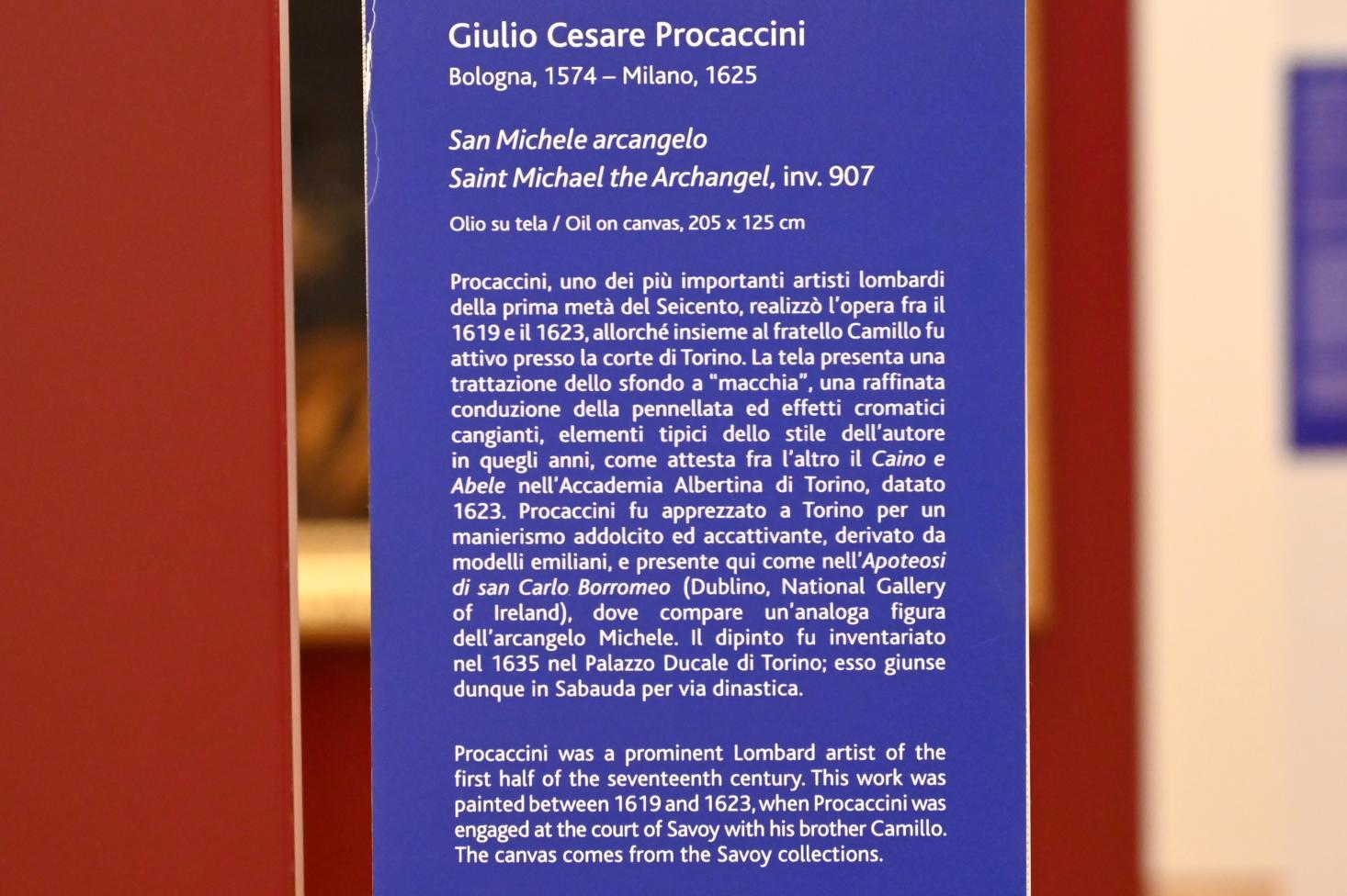 Giulio Cesare Procaccini (1611–1621), Heiliger Erzengel Michael, Turin, Galleria Sabauda, Saal 19, 1619–1623, Bild 2/2