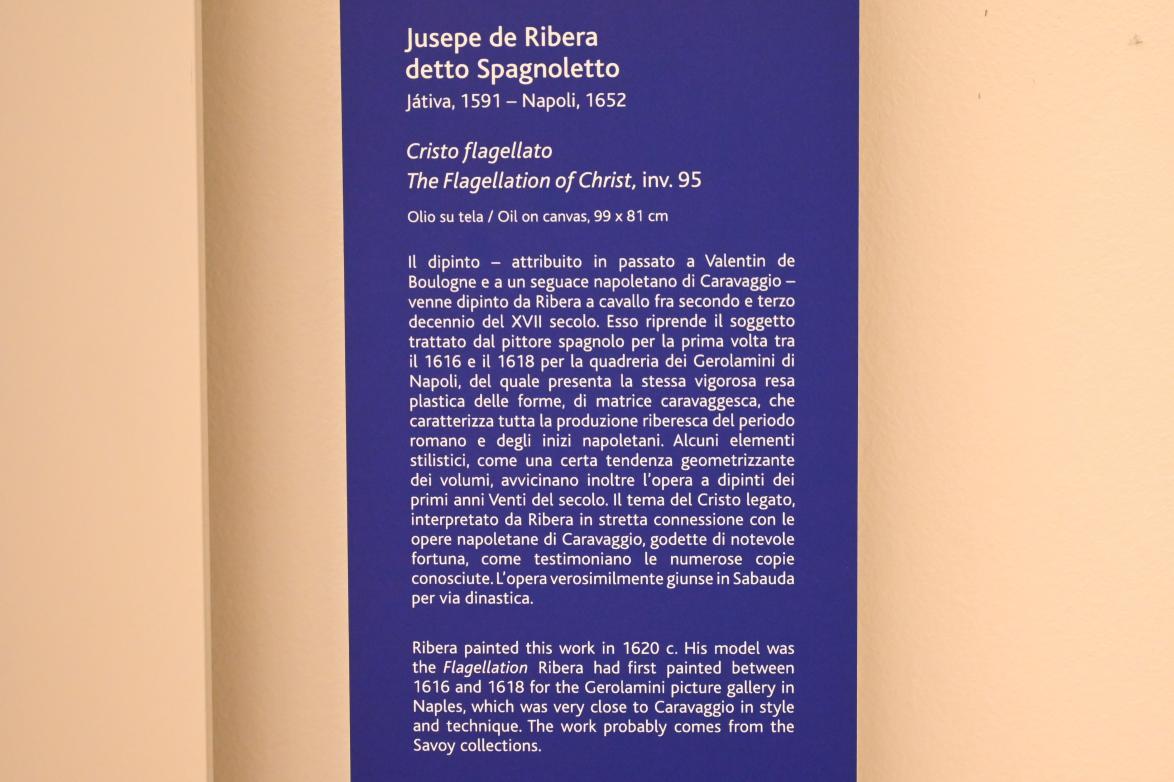 Jusepe de Ribera (1607–1650), Die Geißelung Christi, Turin, Galleria Sabauda, Saal 22, 1620, Bild 2/2