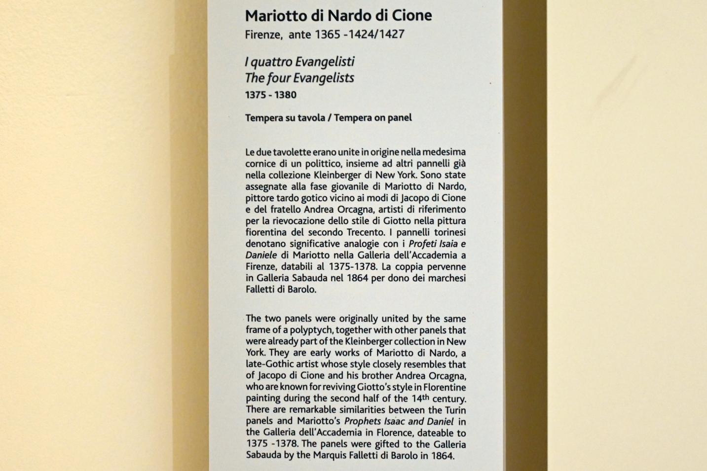 Mariotto di Nardo (1377–1410), Die vier Evangelisten, Turin, Galleria Sabauda, Saal 9, 1375–1380, Bild 2/2