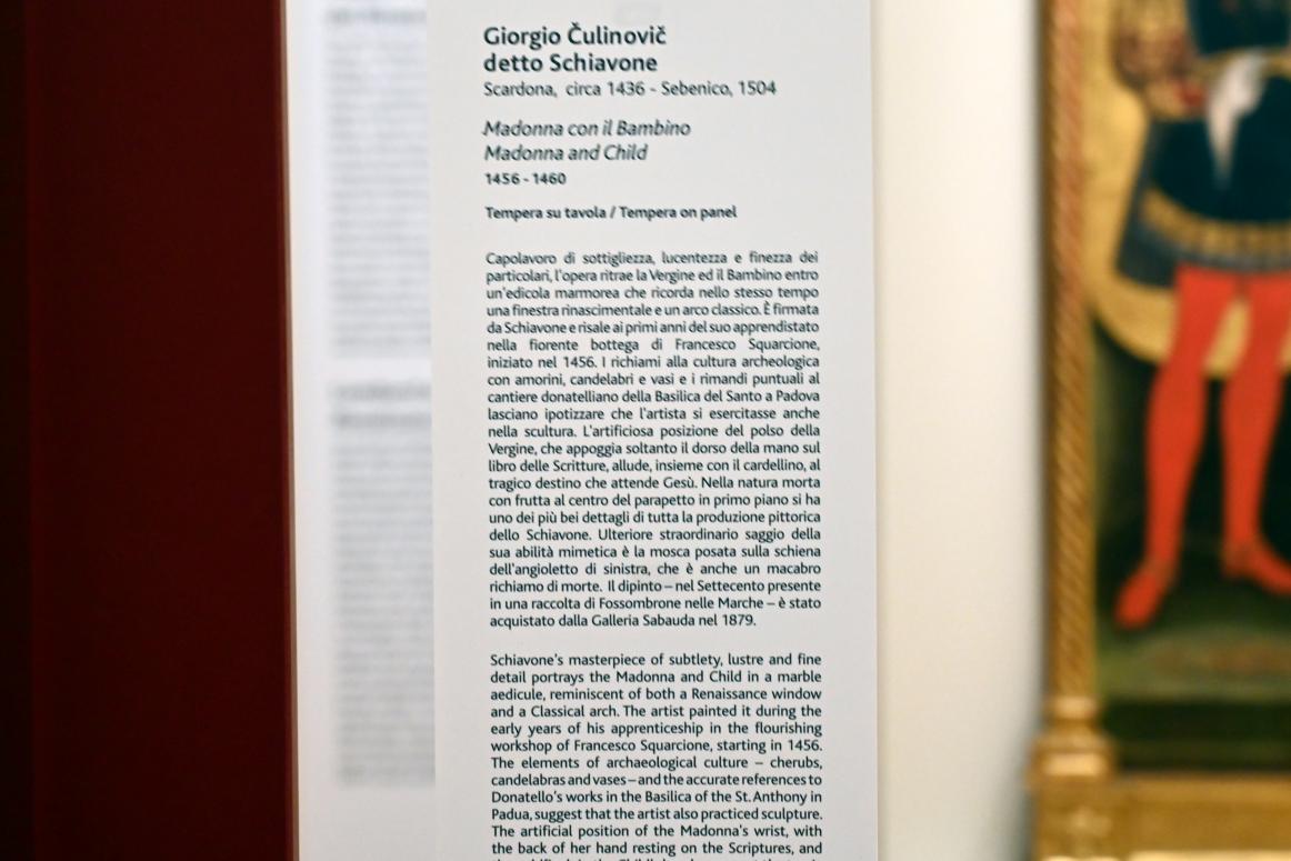 Giorgio Schiavone (1458), Maria mit Kind, Turin, Galleria Sabauda, Saal 10, 1456–1460, Bild 2/2