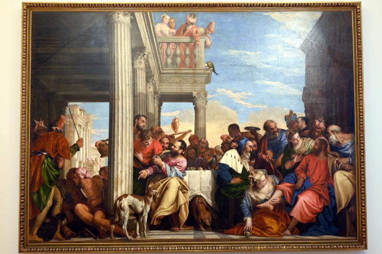 Paolo Caliari (Veronese) (1547–1587), Das Gastmahl im Hause des Pharisäers Simon, Verona, Benediktinerkloster Santi Nazaro e Celso, jetzt Turin, Galleria Sabauda, Saal 12, 1555–1556