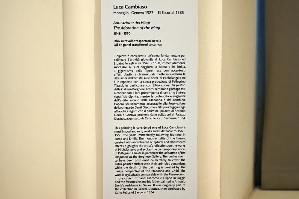 Luca Cambiaso (1549–1570), Anbetung der Könige, Verona, Benediktinerkloster Santi Nazaro e Celso, jetzt Turin, Galleria Sabauda, Saal 12, 1548–1550, Bild 2/2