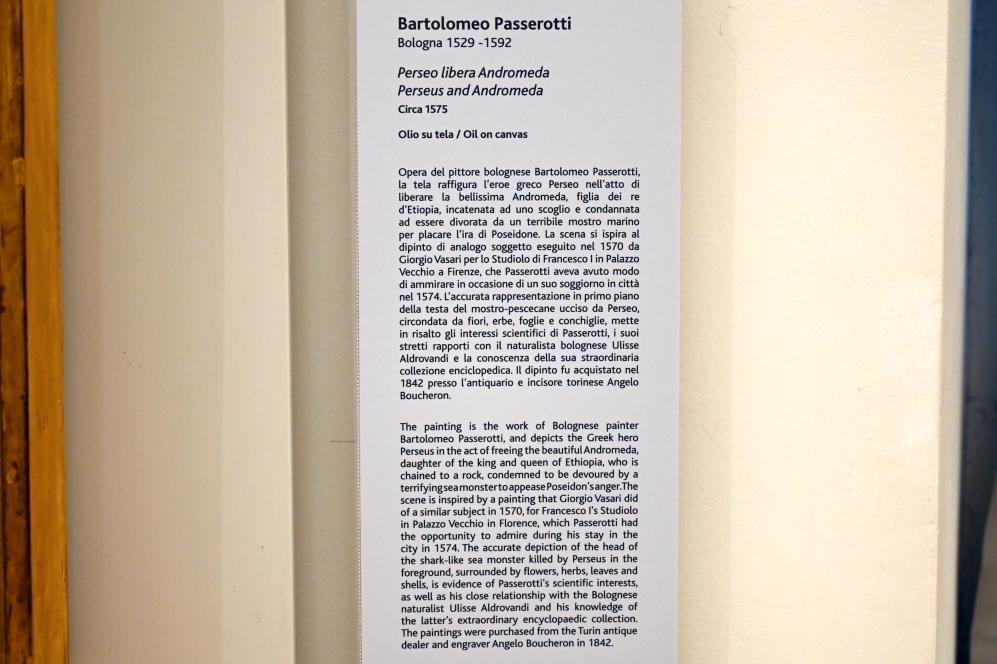 Bartolomeo Passarotti (1570–1583), Perseus und Andromeda, Turin, Galleria Sabauda, Saal 13, um 1575, Bild 2/2