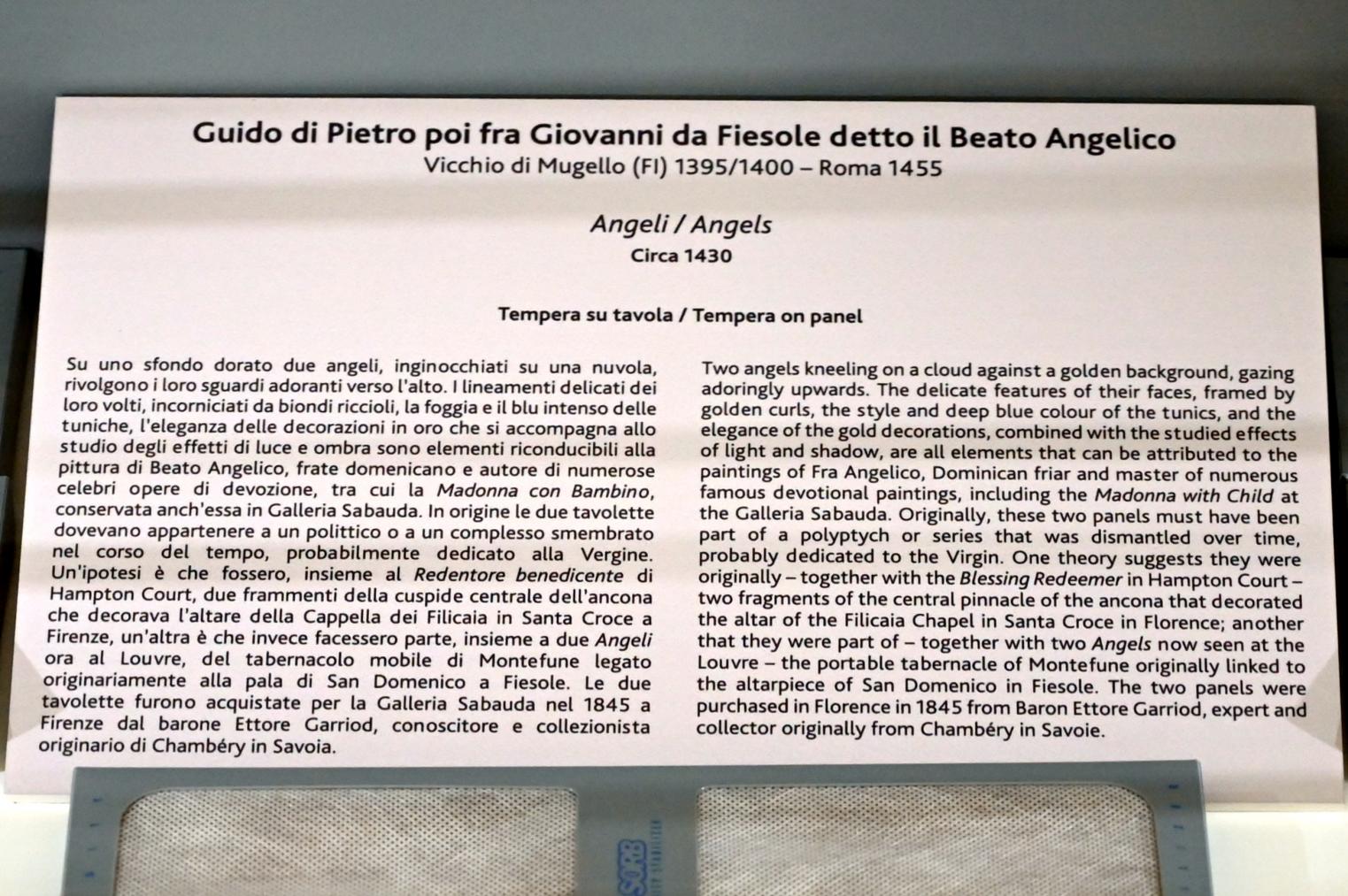 Fra Angelico (Guido di Pietro) (1421–1447), Engel, Turin, Galleria Sabauda, Saal 13, um 1430, Bild 2/2
