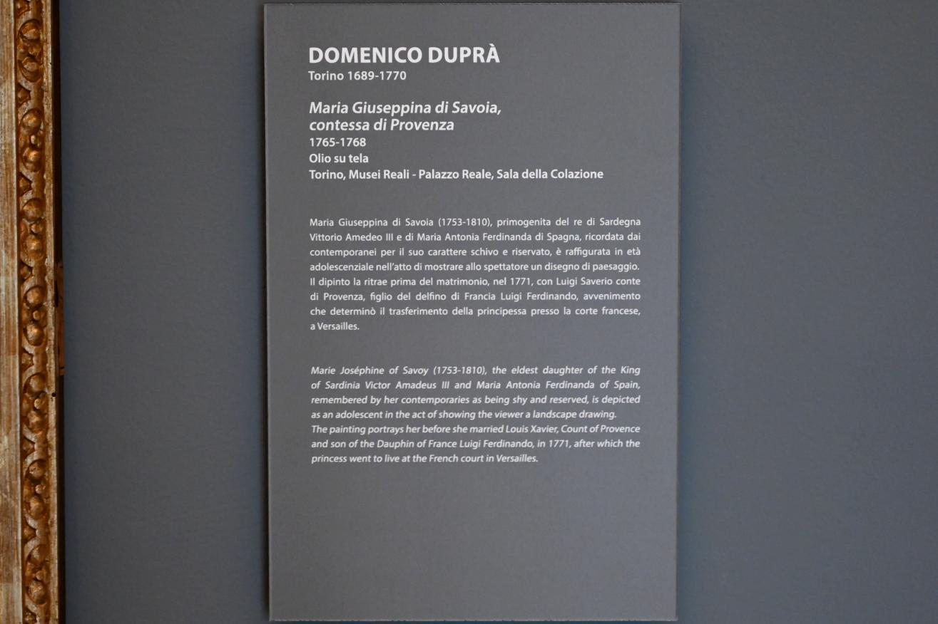 Domenico Duprà (1740–1766), Maria Josepha von Savoyen, Gräfin von Provence, Turin, Galleria Sabauda, Porträtgalerie 2, 1765–1768, Bild 2/2