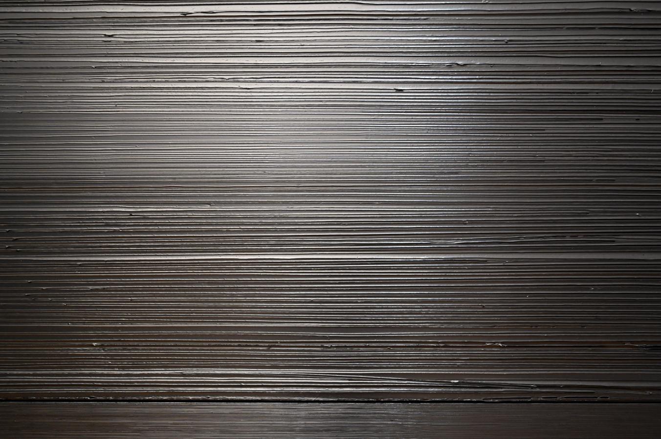 Pierre Soulages (1946–2019), Malerei 163 x 181 cm, 17. Dezember 2004, Chemnitz, Kunstsammlungen am Theaterplatz, Ausstellung "Soulages" vom 28.03.-25.07.2021, Saal 1, 2004, Bild 2/4