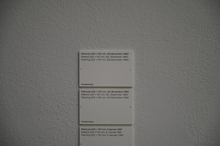 Pierre Soulages (1946–2019), Malerei 222 x 157 cm, 28. Dezember 1990, Chemnitz, Kunstsammlungen am Theaterplatz, Ausstellung "Soulages" vom 28.03.-25.07.2021, Saal 1, 1990, Bild 2/2