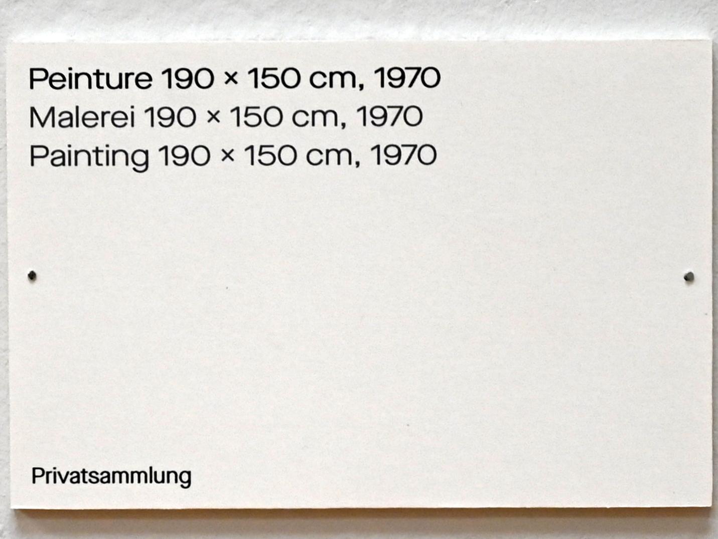 Pierre Soulages (1946–2019), Malerei 190 x 150 cm, 1970, Chemnitz, Kunstsammlungen am Theaterplatz, Ausstellung "Soulages" vom 28.03.-25.07.2021, Saal 2, 1970, Bild 2/2