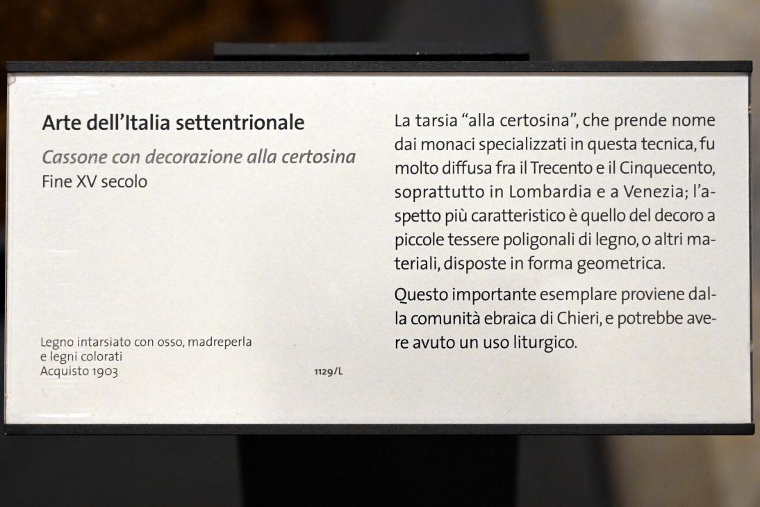 Truhe, Turin, Museo civico d'arte antica, Saal 3, Ende 15. Jhd., Bild 2/2